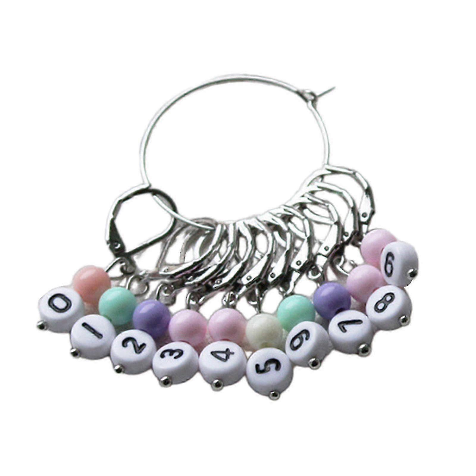 10Pcs Number Stitching Marker Acrylic Crochet Stitching Marker Charm Removable Lobster Clasp Locking Stitch Marker