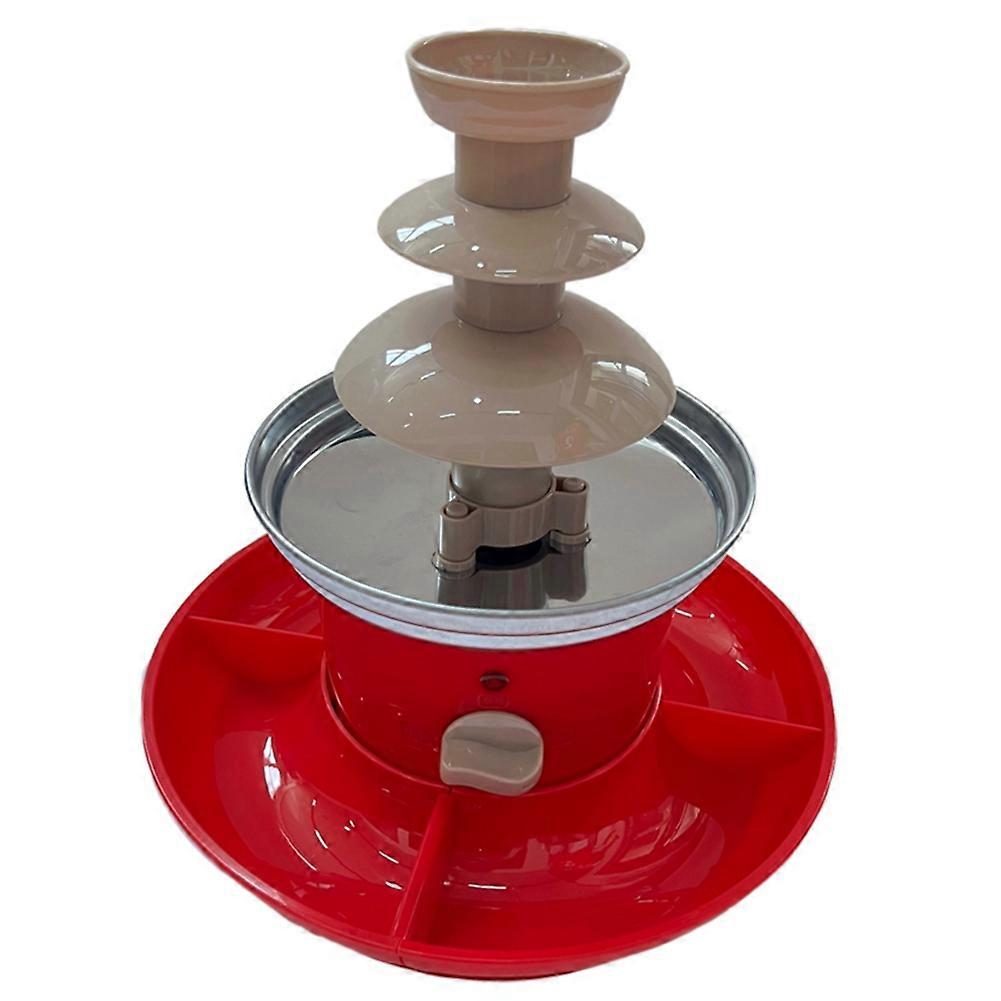 Chocolate Fountain Mini Fondue Set with Serving Tray Included,Electric 3-Tier Machine with Hot Melting Pot Base.EU Plug