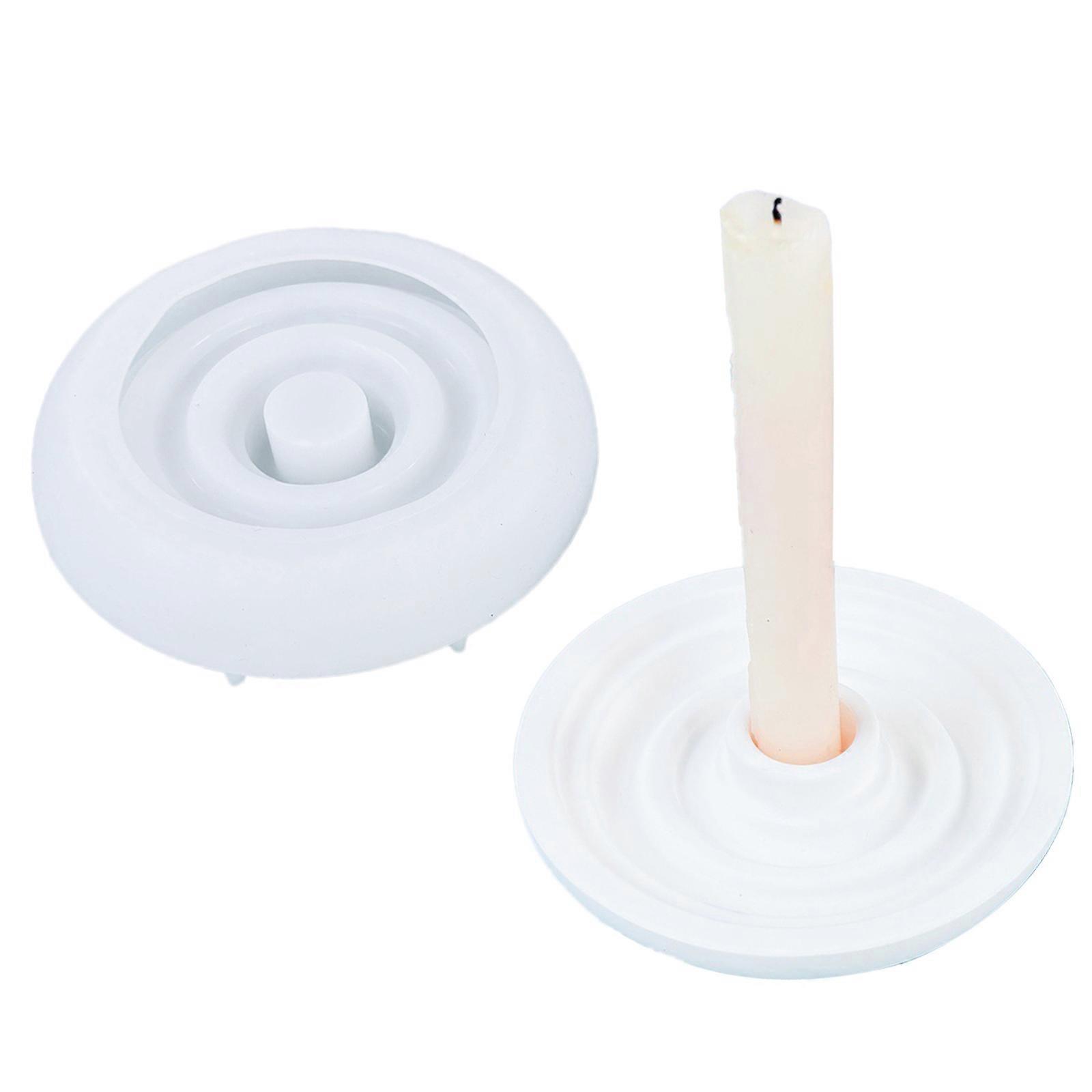 Easy to Use Multiple Candle Stands Mold Round Candle Holder Crafting Resin Mold Flexible Candle Holders Plaster Moulds Multicolor