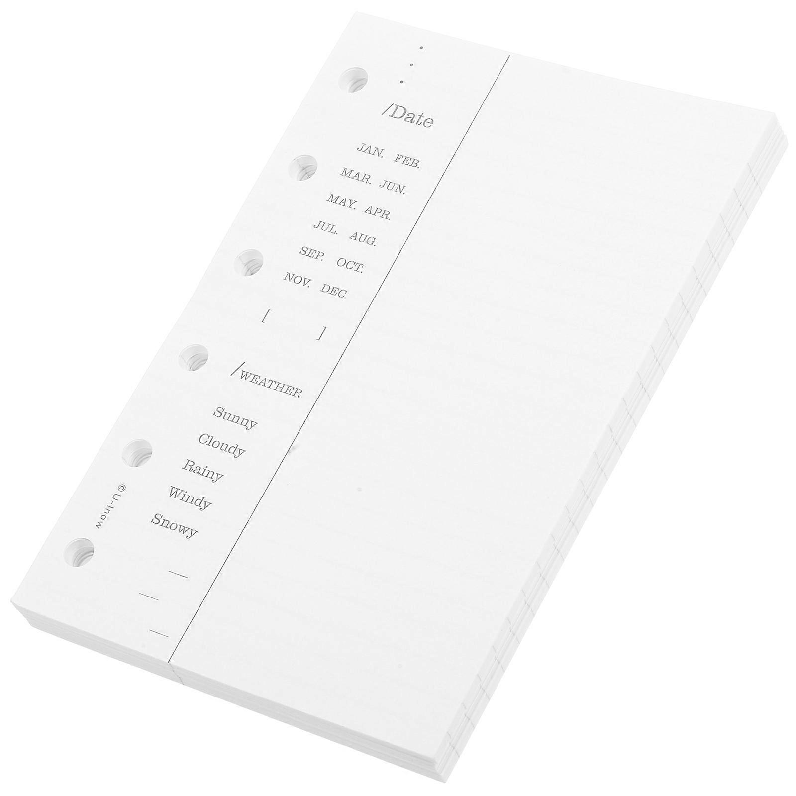 Looseleaf Notebook Paper A7 Refillable Notebook for Binder and Planner with White Paper Lined for Budget Tracking 1Set