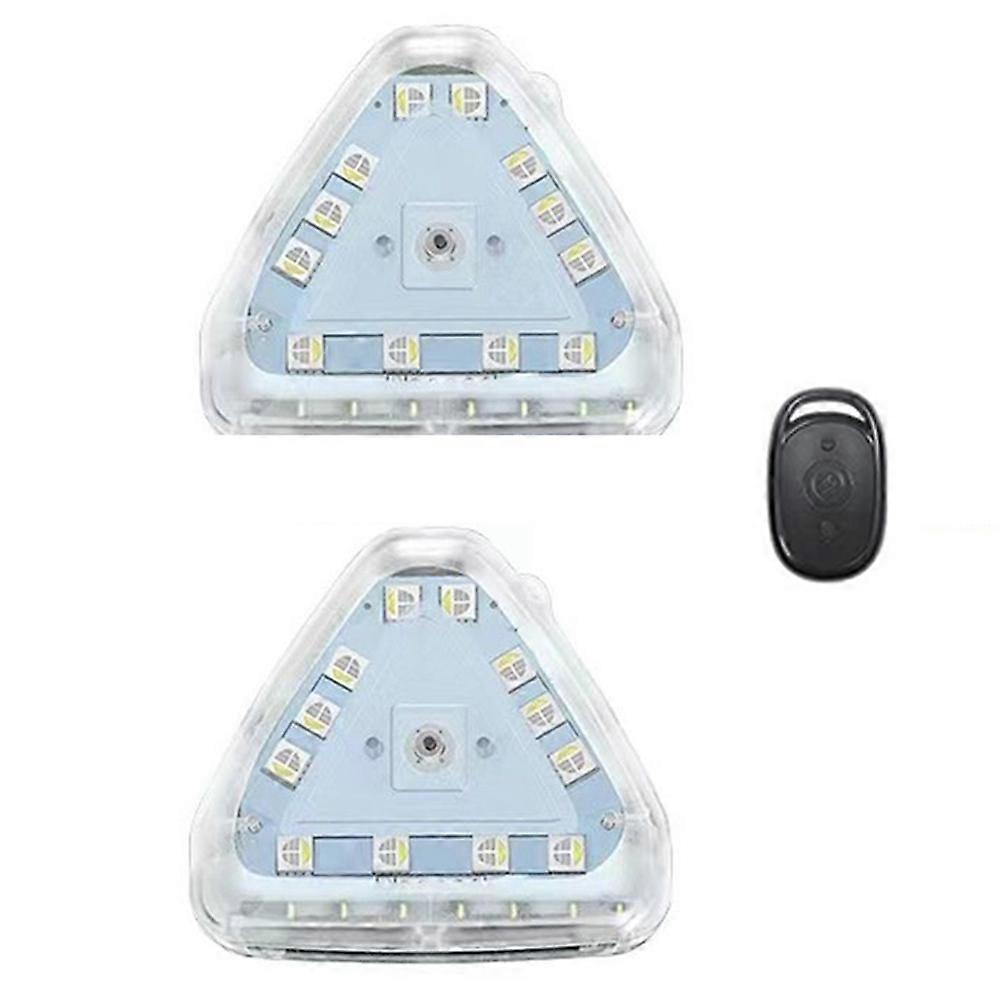 Highlight Led Warning Light Car Strobe Light Motorcycle Flash Led Anti-Collision Warning Lamp Remote Control 2 Light