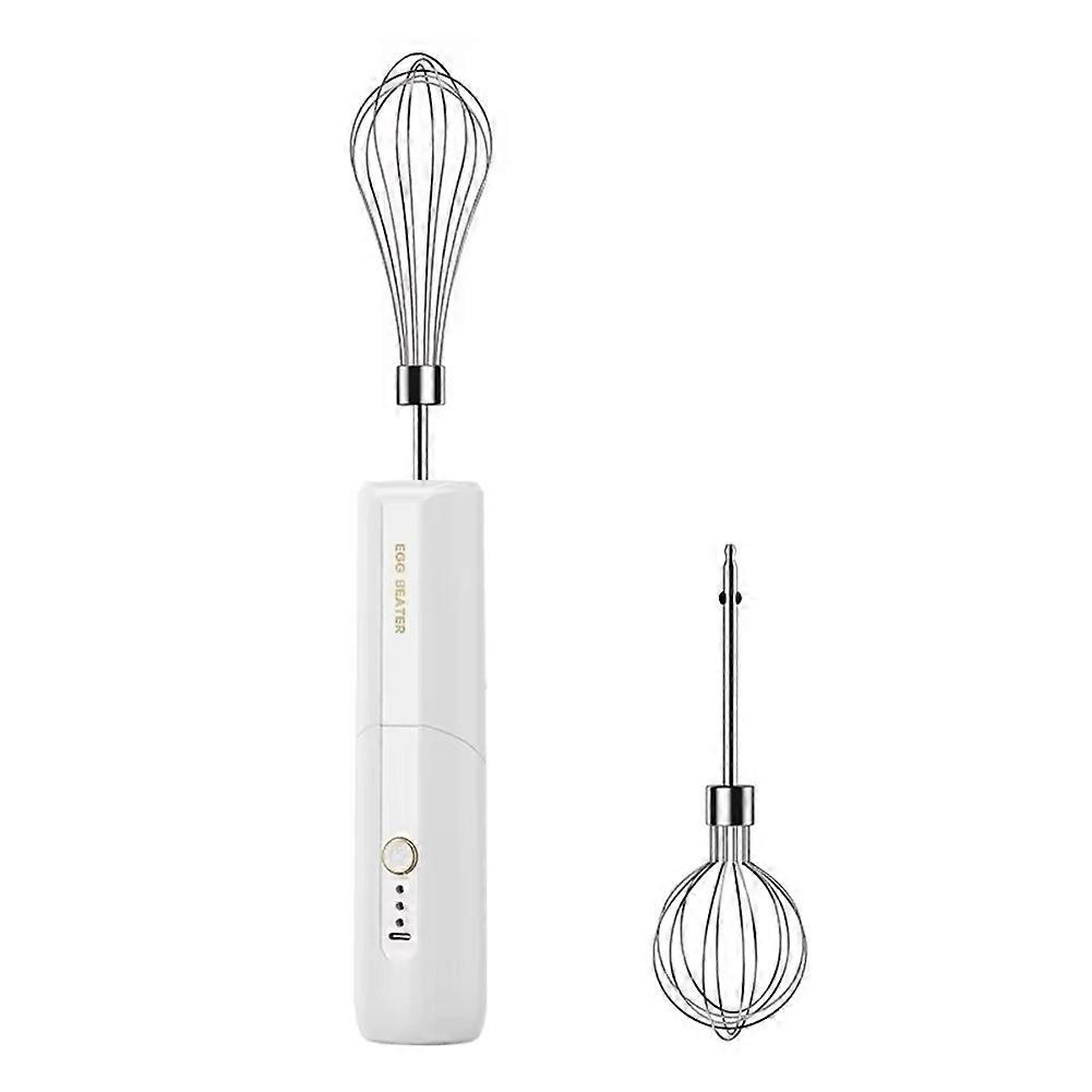Wireless Folding Electric Handheld Mixer, USB Rechargeable, Portable, with Dual Mixing Heads for Cake Cream Beating B