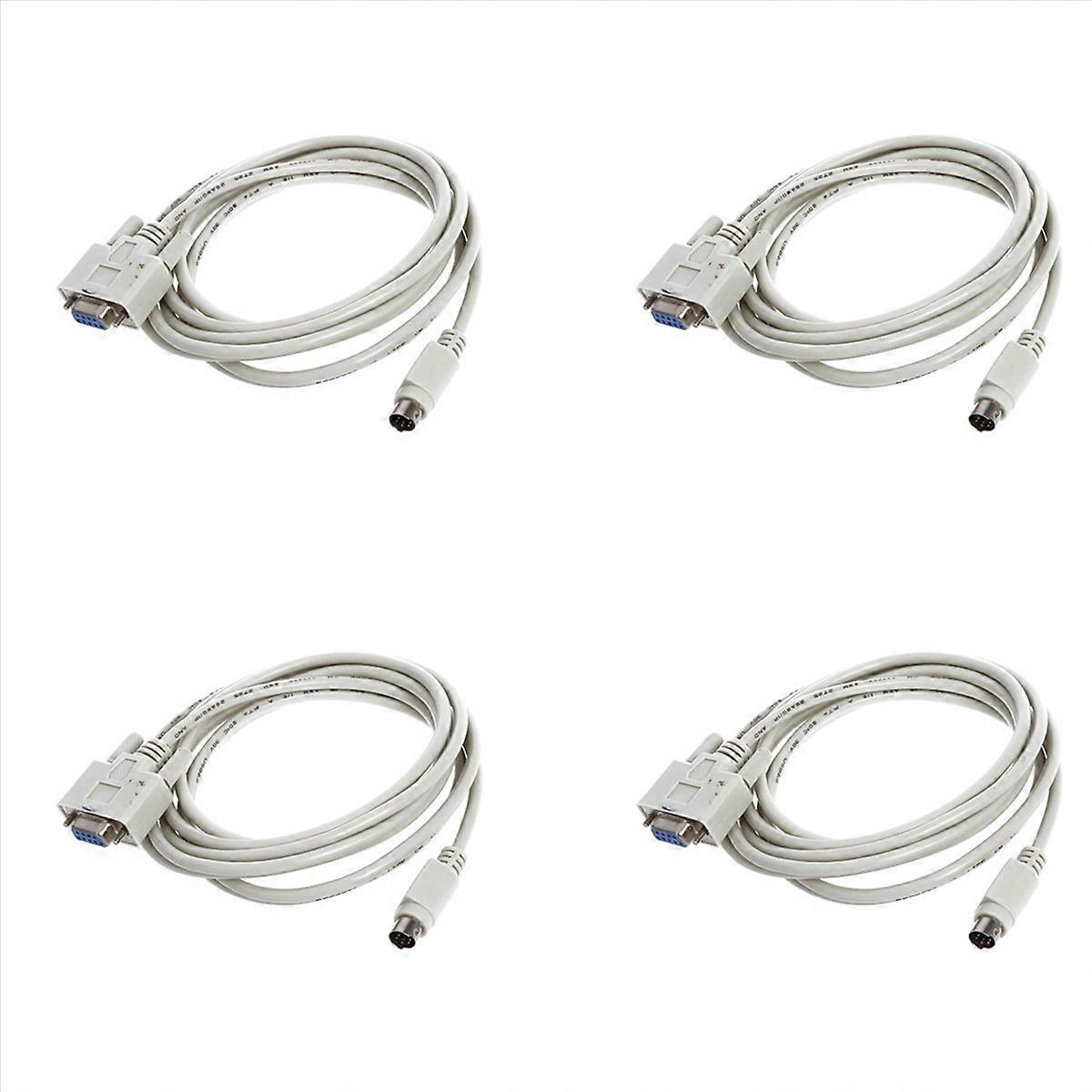 4x DB9P à 8P Mini Din RS232 Télécharger Câble Blanc 8.2 Ft pour PLC -EH