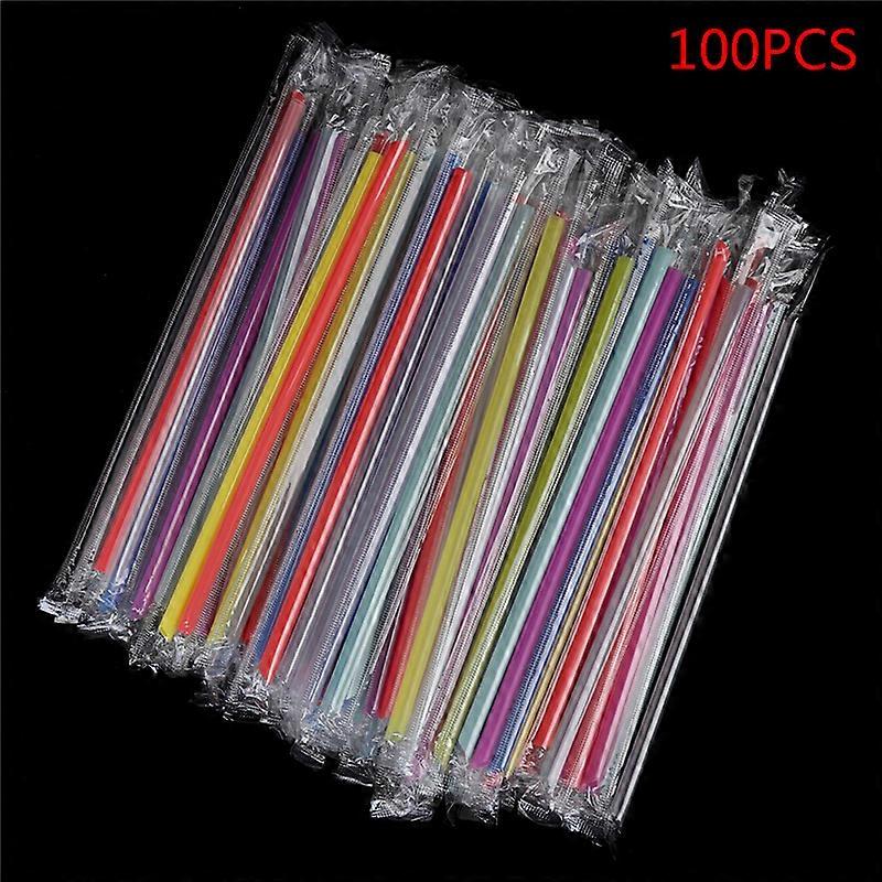 100Pc Clear Individually Wrapped Drinking Pp Straws Drinks Straws Party Supplies