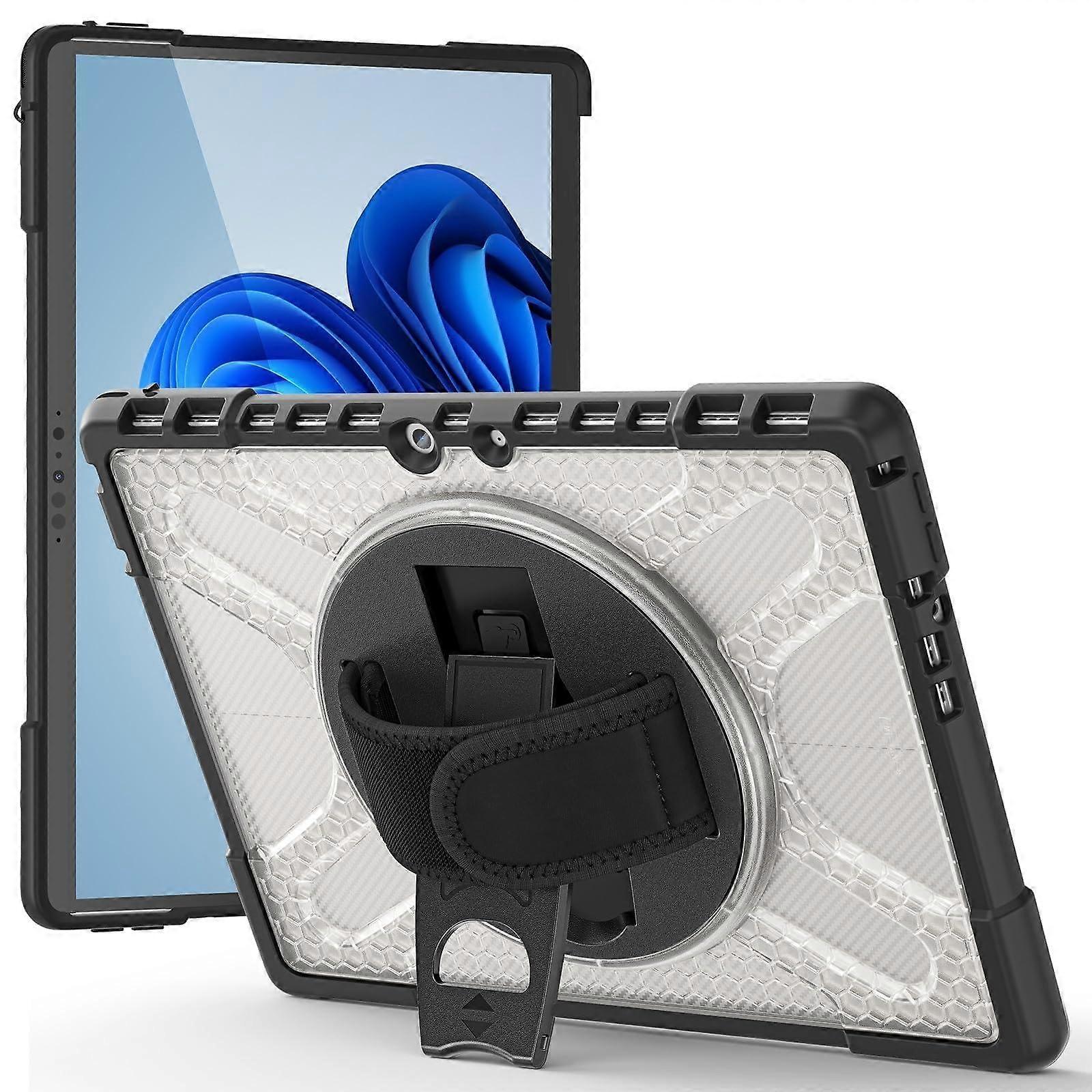 Rugged Tablet Case with Swivel Stand, Handle, Shockproof Bumper, 13 Inch Protection