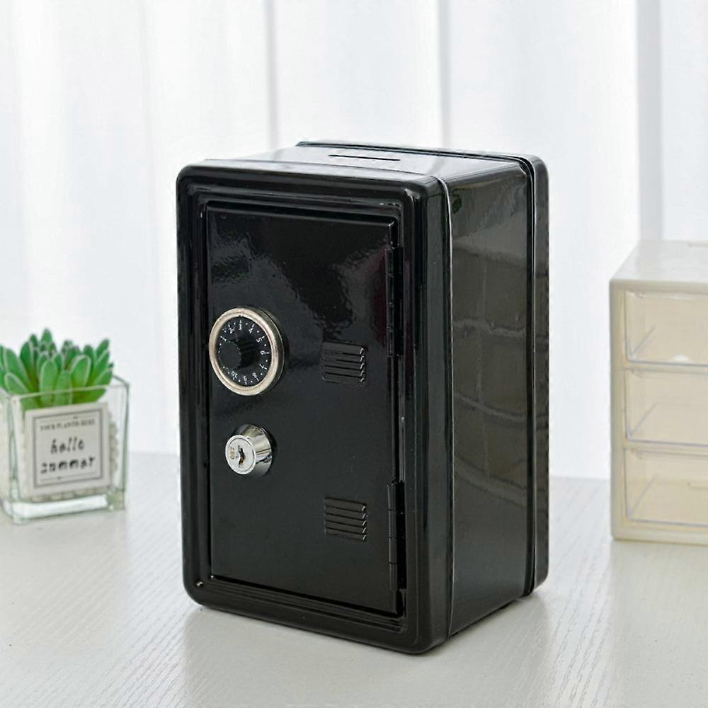 Portable Password Lock Mini Safe Box Anti-Theft Metal Piggy Bank Cabinet Strongbox Valuables Security