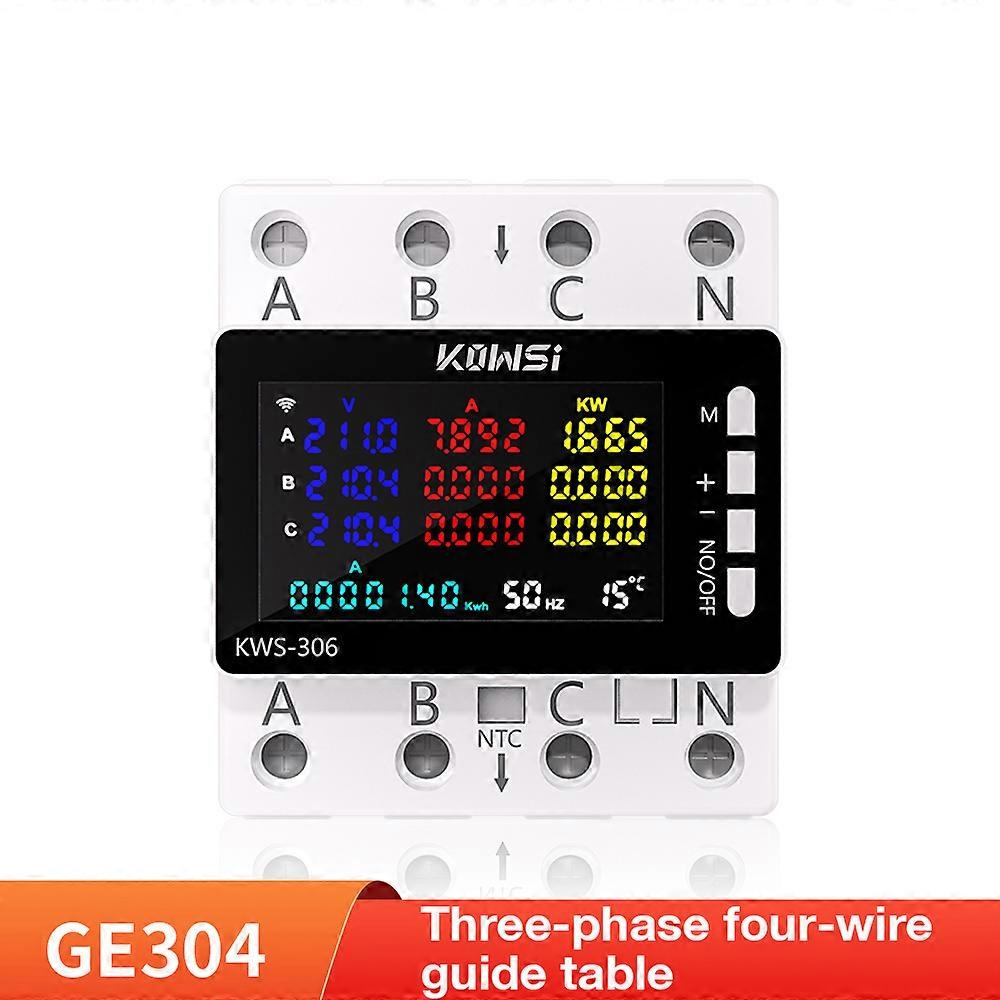 Tuya WiFi 8in1 AC Energy Meter 3P 85-290V/80A Voltage Current Meter APP Relay kWh Circuit Breaker Power Meter Smart Life