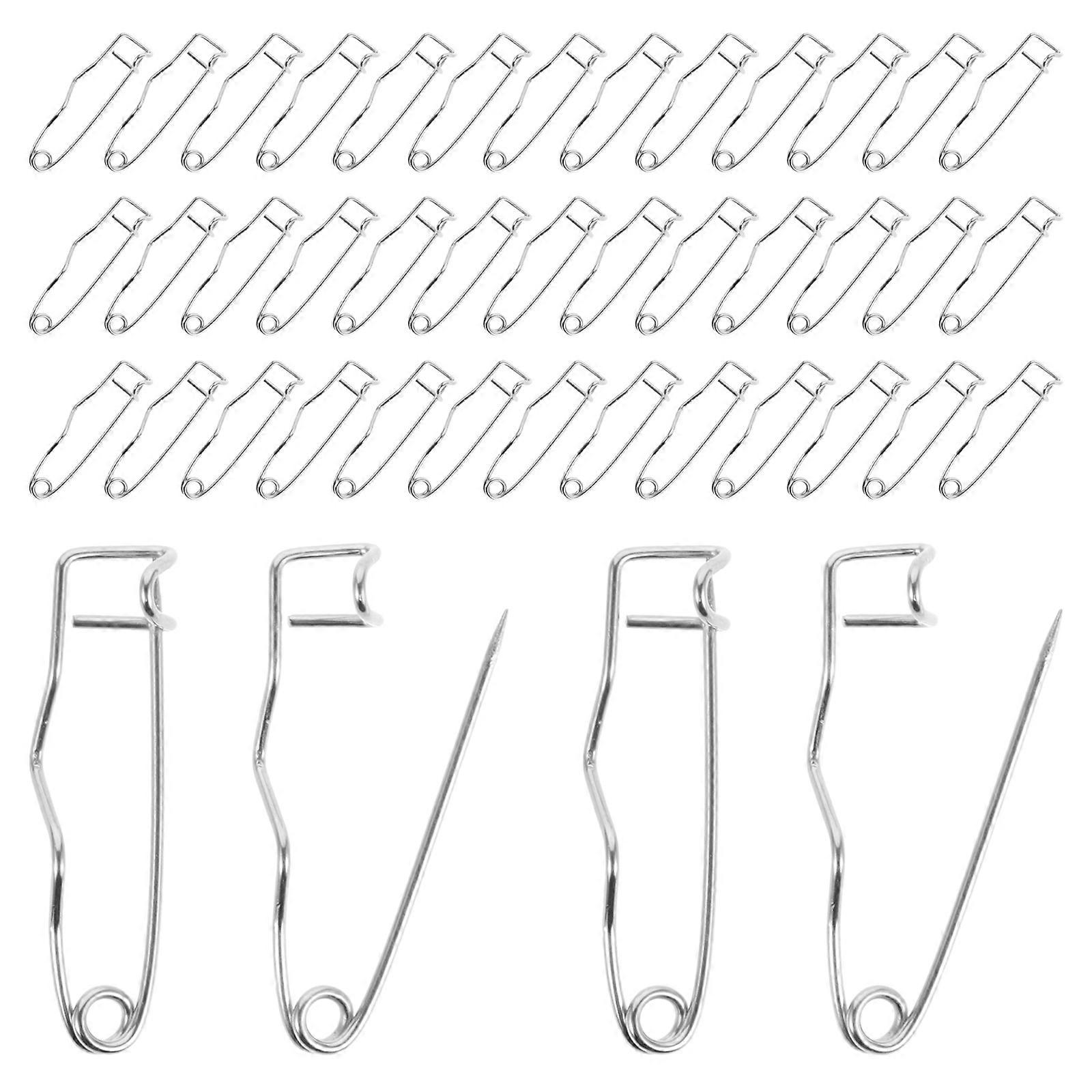 100pcs Curved Safety Pins Metal Patchwork Pins Secure Edges