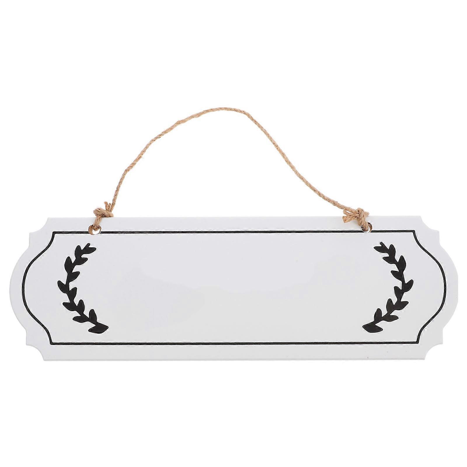 Wooden Hanging Signboard Suitable For DIY Projects Cafe Sign Home Decoration White Rectangular 1Set