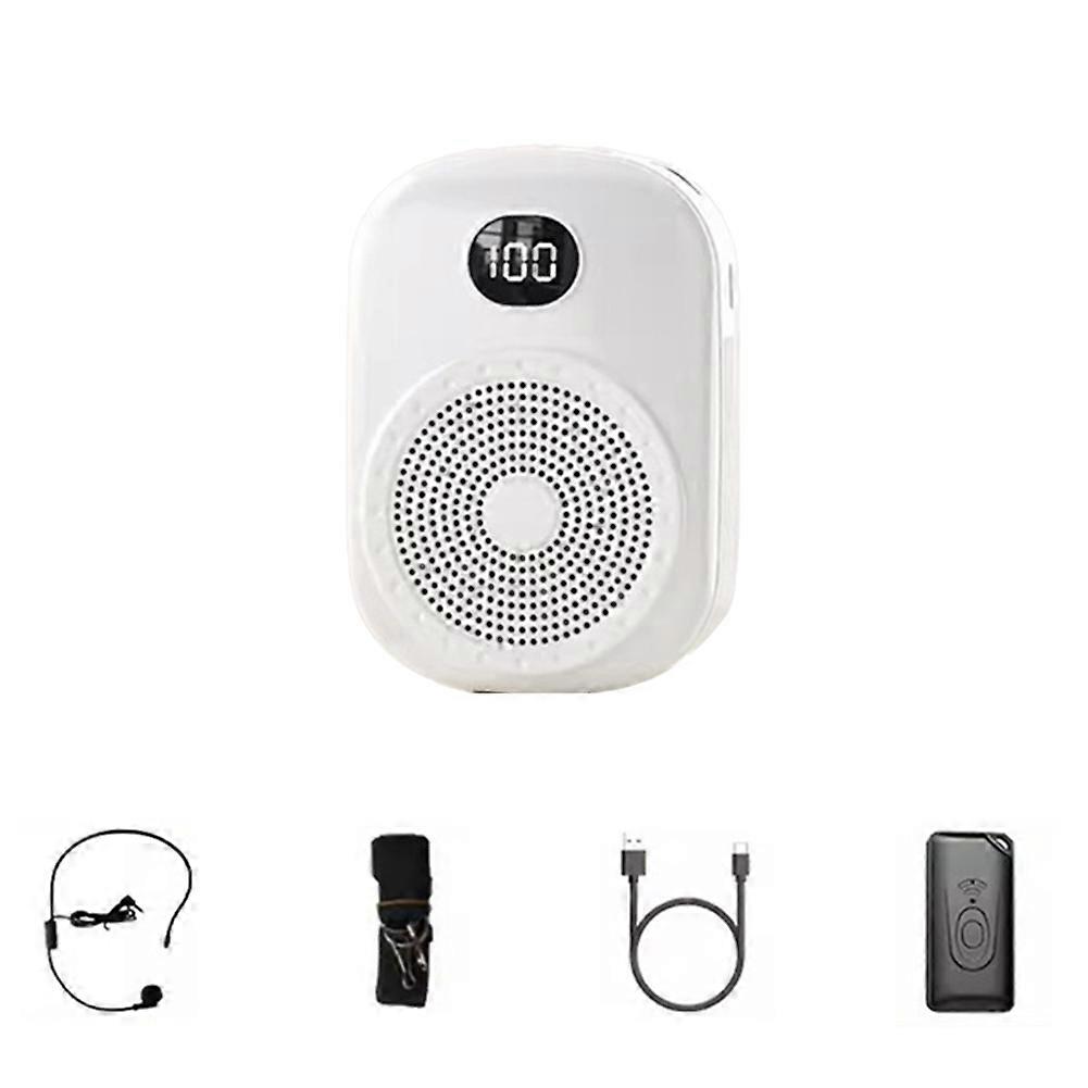 Wireless Voice Amplifier Multifunctional Portable Personal Voice Speaker with Microphone Display for Teachers Speech A
