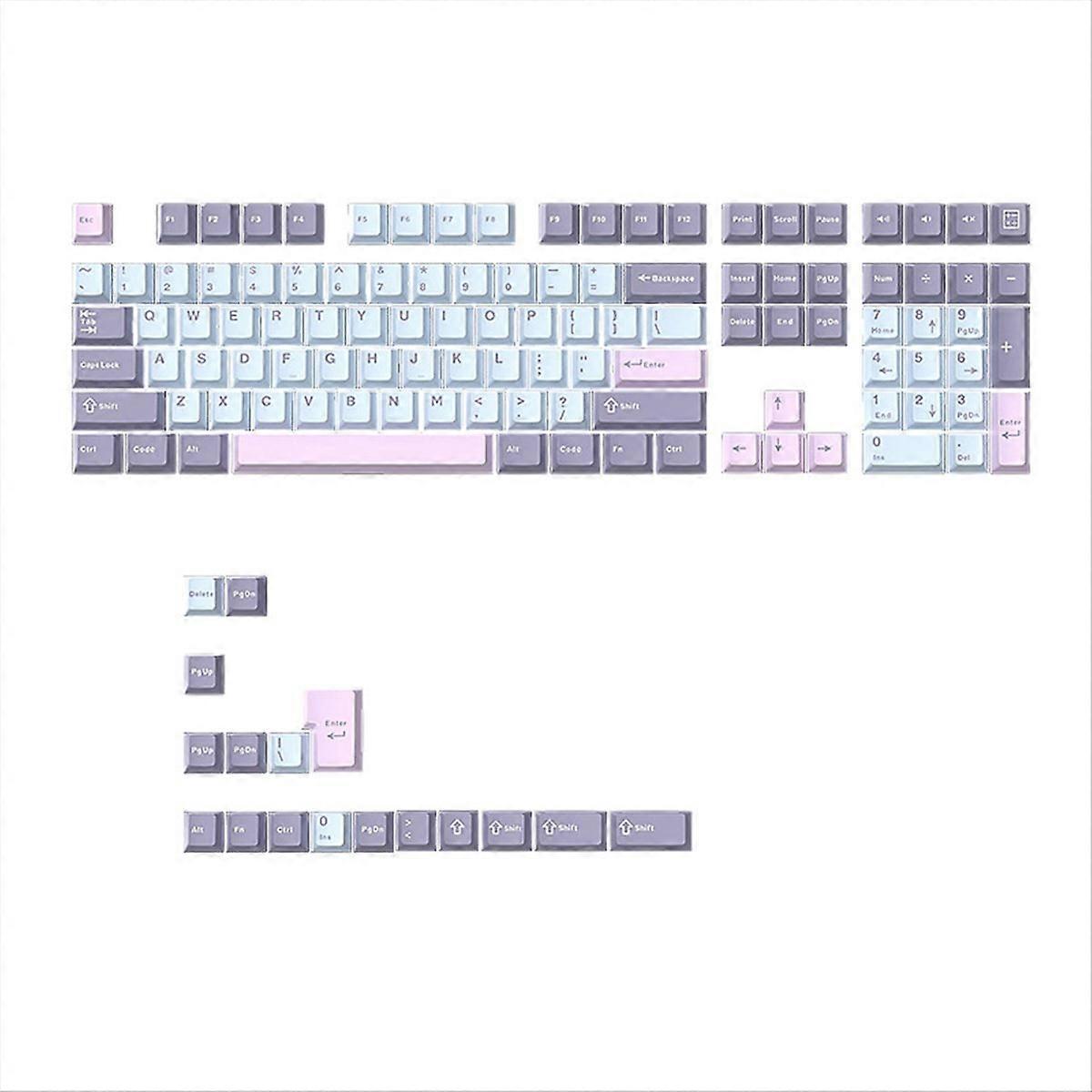125 Keys PBT Double Shot Keycaps Set Key Caps Cherry Height Type-B