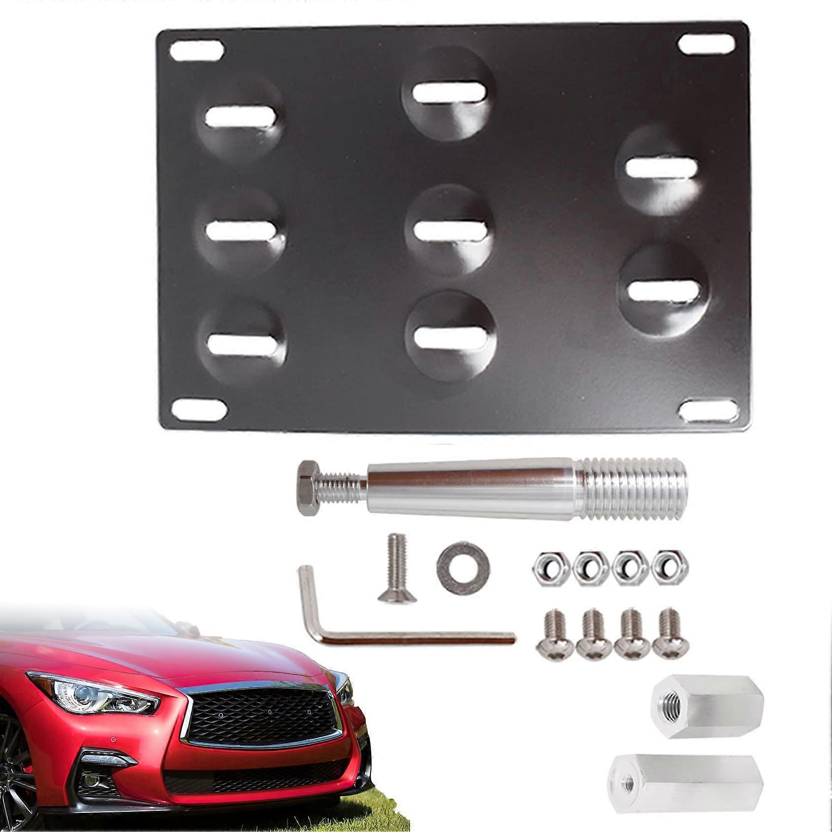 License Plate Mount Bracket with Tow Hook for Infiniti G37 Q50 Q60, No Drill, Vibration