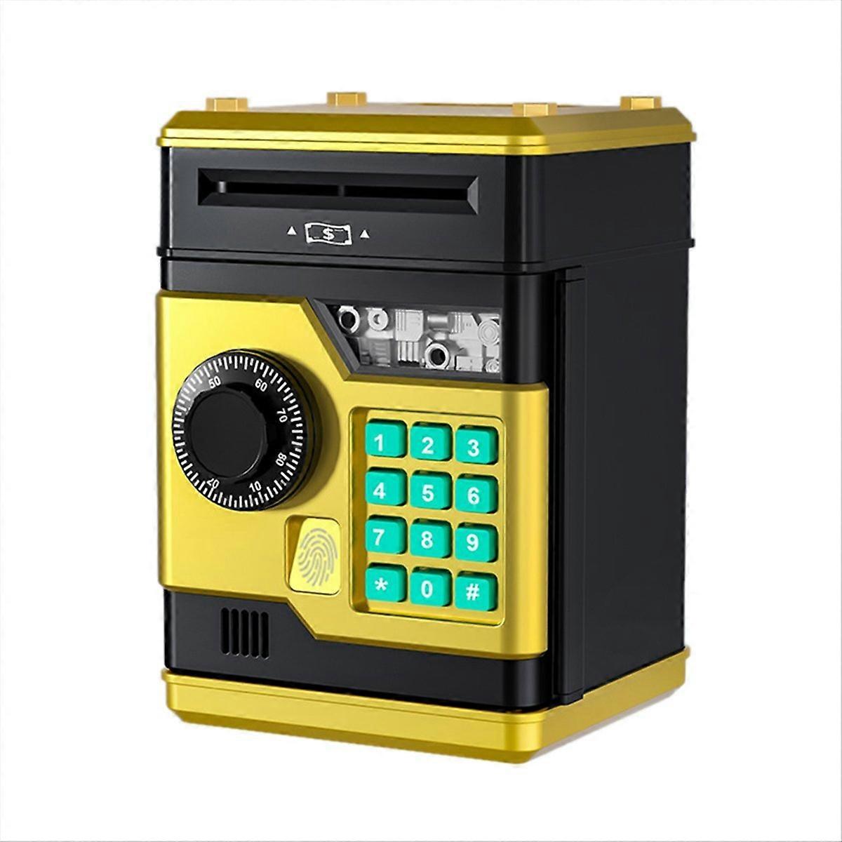 Electronic Piggy Bank ATM Password Money Box Gold