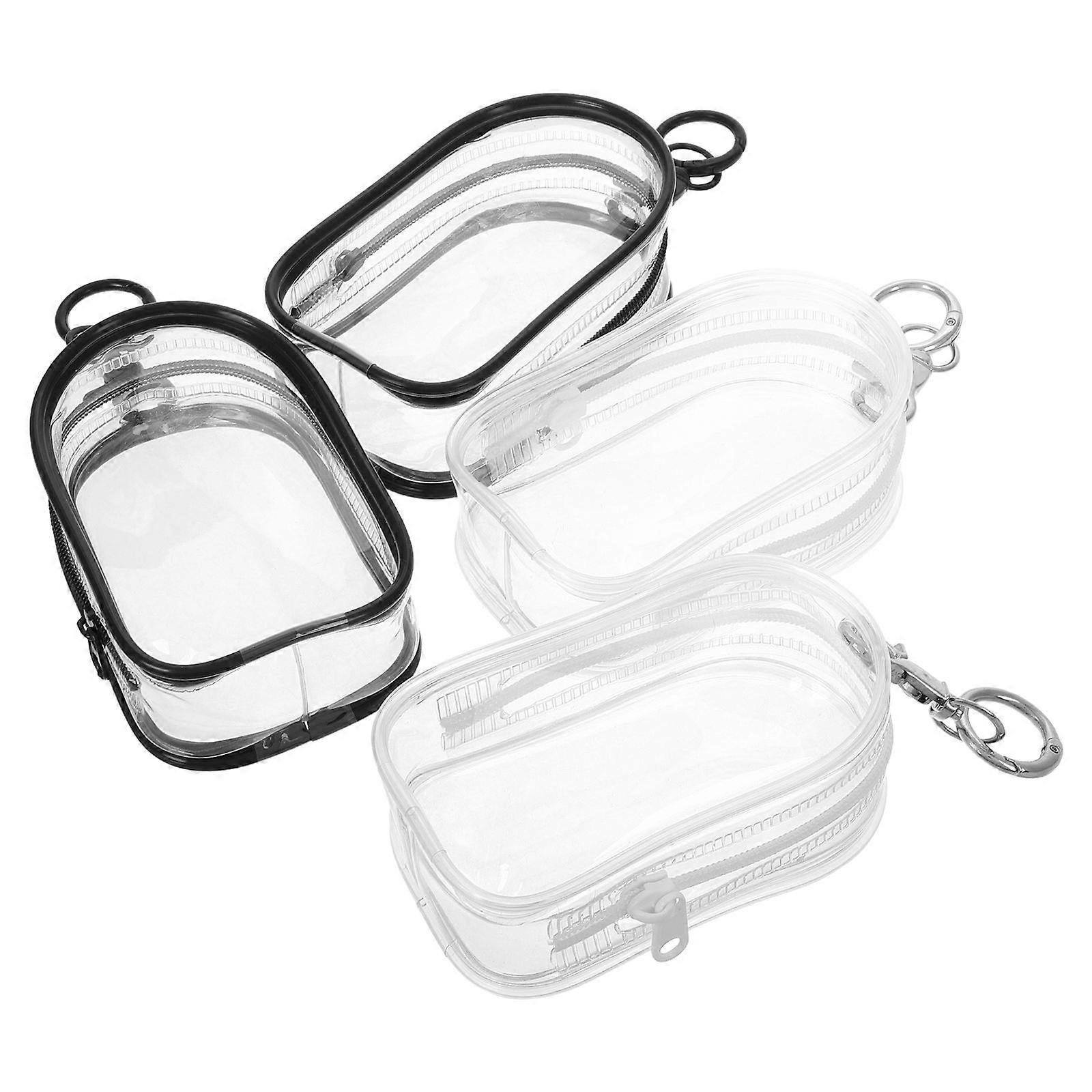 Transparent Doll Hanging Keychain For Mini Figure Collectors High Transparency Display Rectangular Design 4Pcs