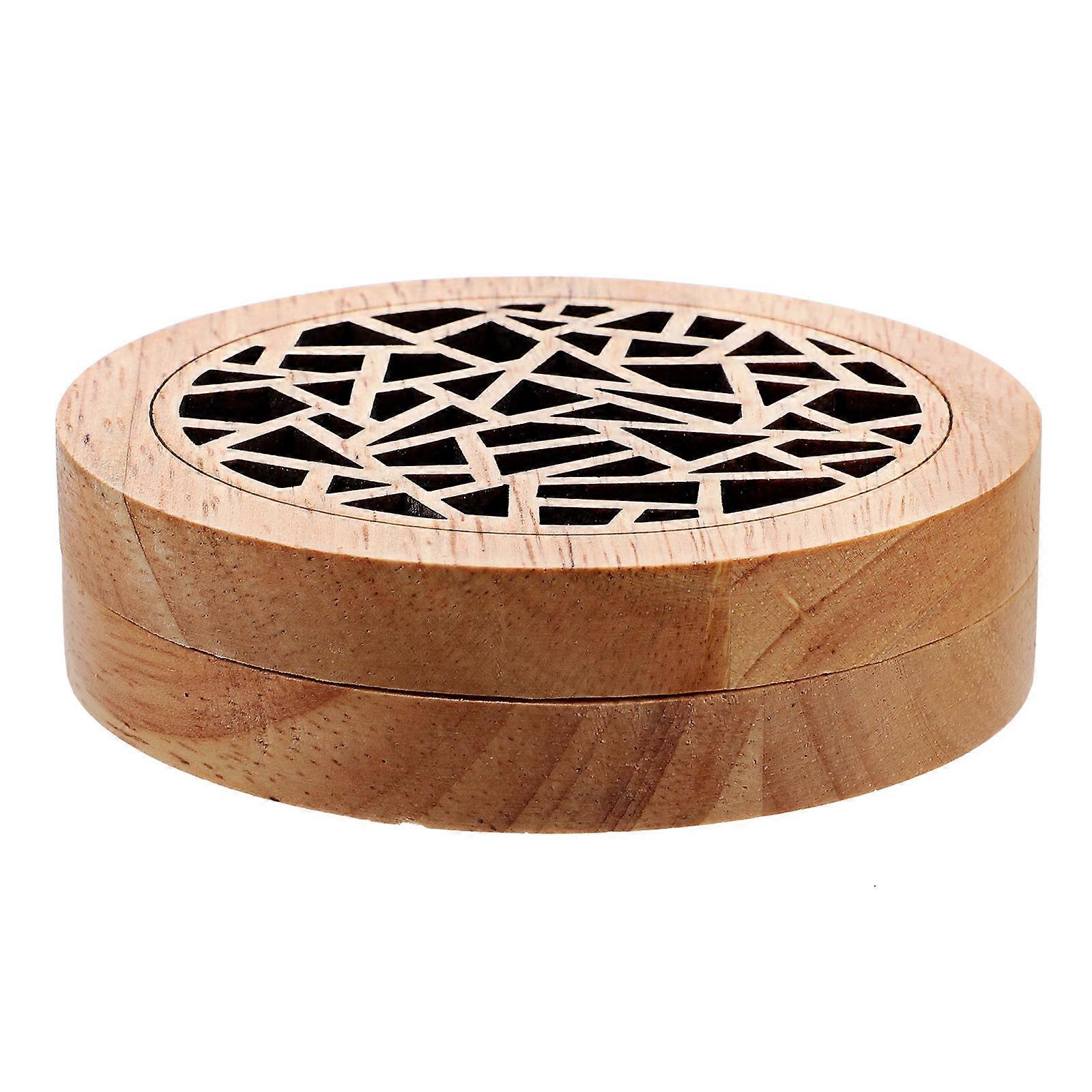 Wood Incense Burner Cone Incense Holder with Round Shape for Tabletop Use