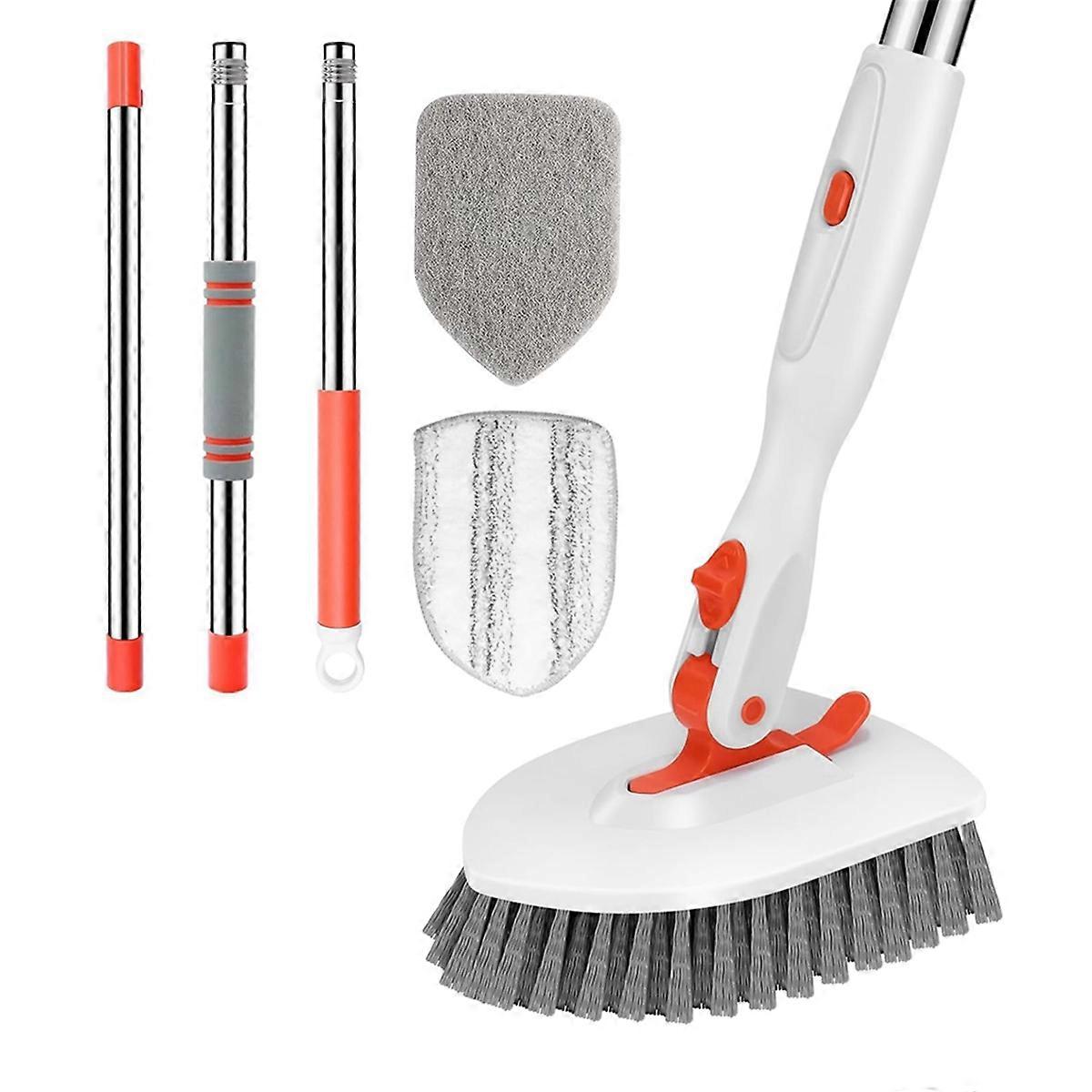 Tile Tub Floor Cleaner, Adjustable Long Handle Cleaning Brush