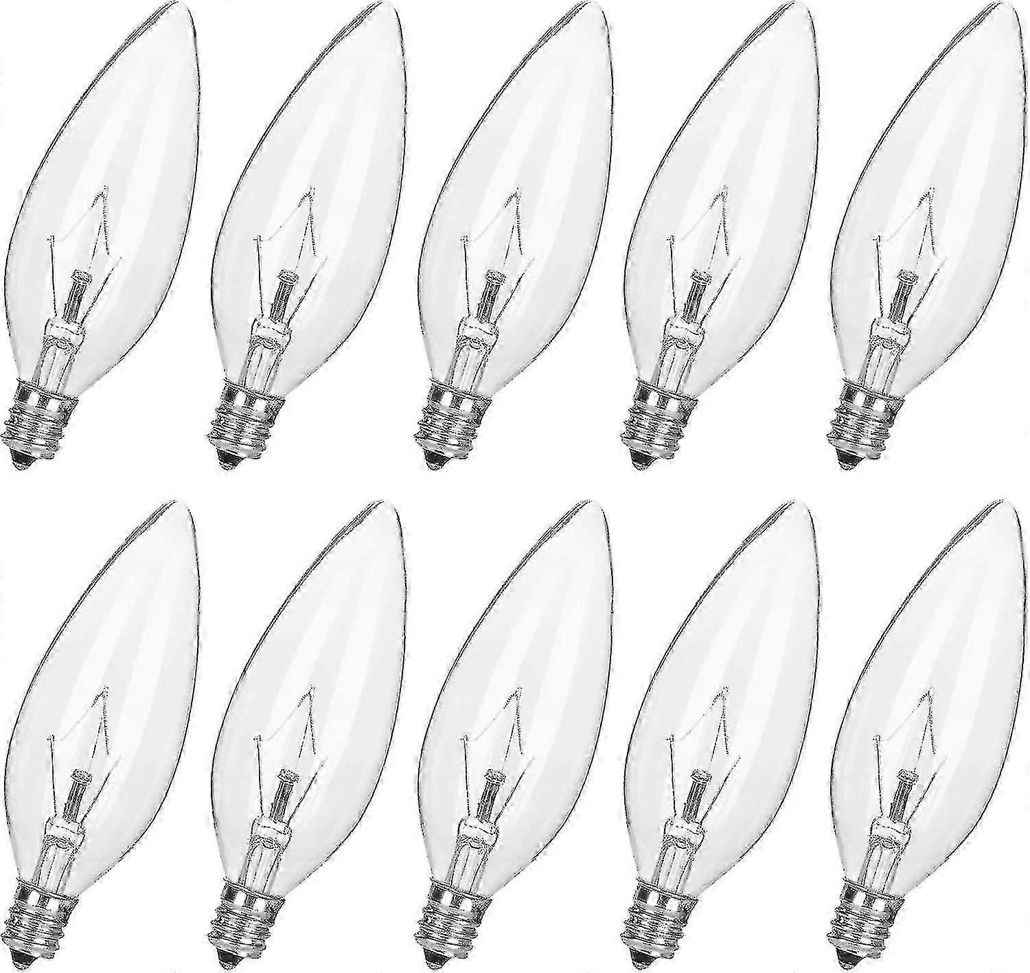 Lot de 10 ampoules incandescentes transparentes 15 W 120 V, culot E12, B10 CTC, pour lampes -SX-JJ