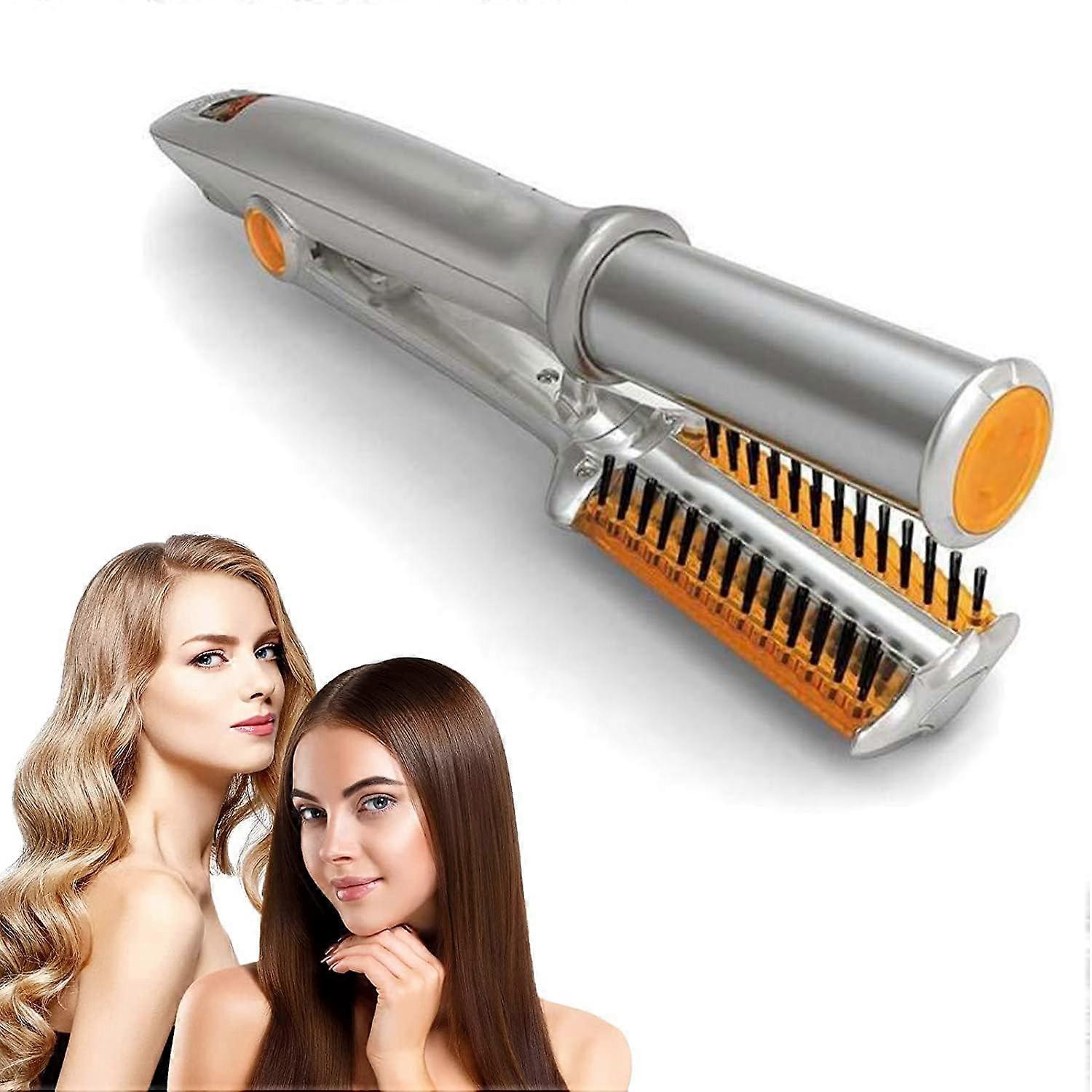 2 in 1 Hair Straightener and Curler with Dual Temperature Control, Travel Friendly Gold Styling Tool