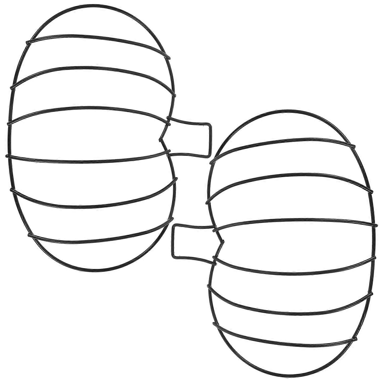 DIY Halloween Pumpkin Wreath Frame with Iron Material 2Pcs