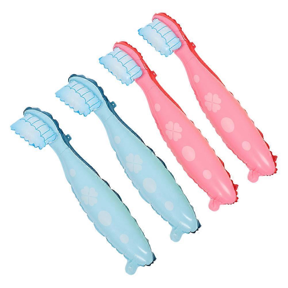 Toothbrush Foil Balloons for Party Decoration 4Pcs Assorted Props