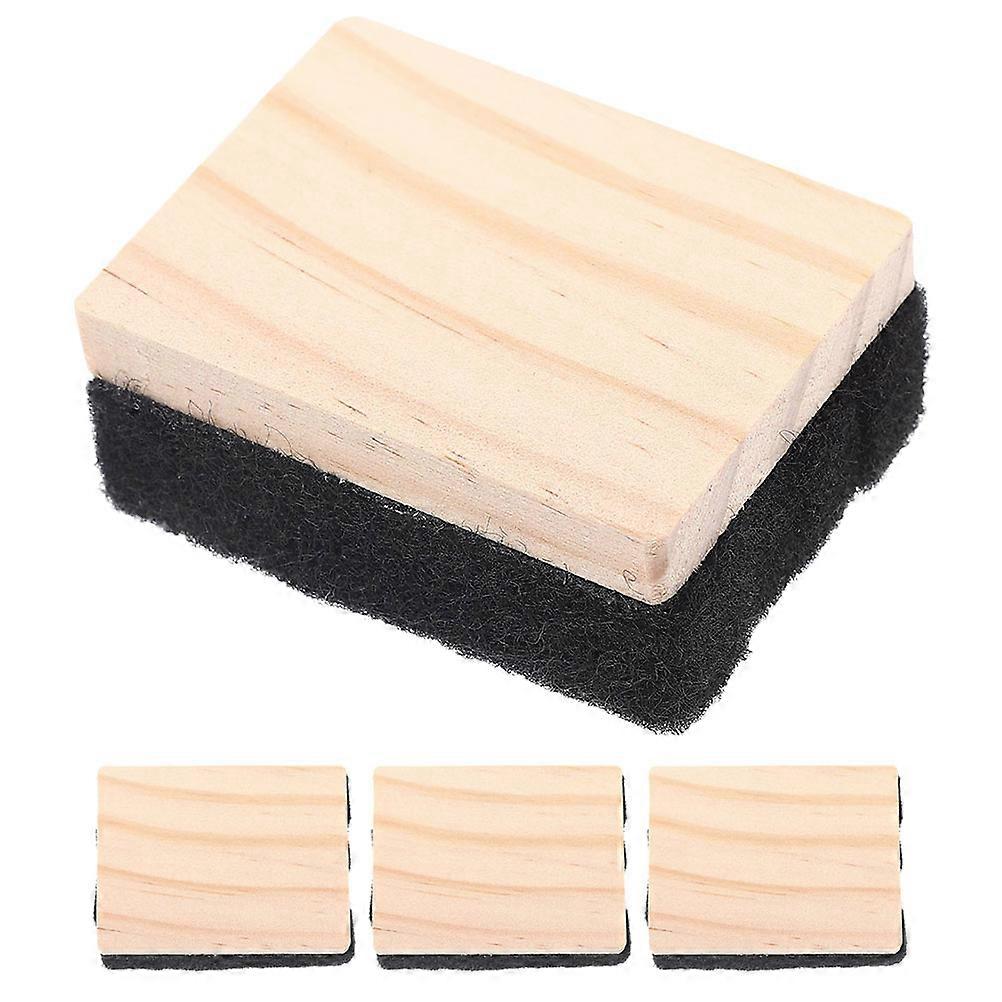 4 Assorted Color Mini Wooden Dry Erase Erasers for Classroom and Office Efficient Cleaning Tools