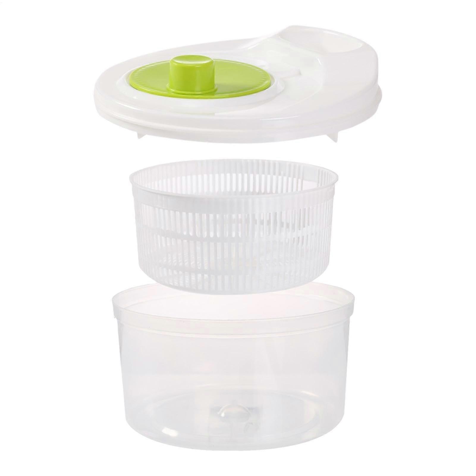 Salad Spinner with DoubleLayer Design, Fast SpinDry for Greens, Fruits and Vegetables