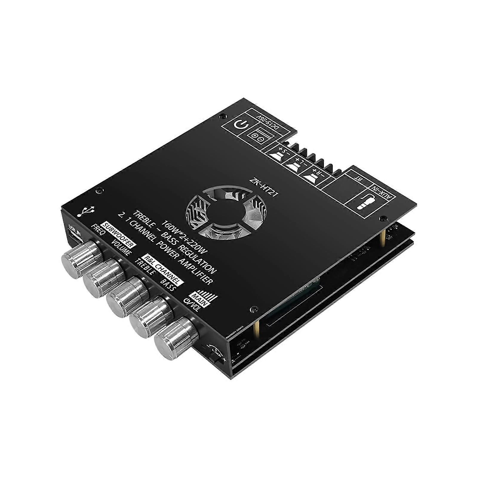 Bluetooth Power Amplifier 2.1 Channel TDA7498E HiFi Subwoofer Amp USB AUX Input 160W+220W