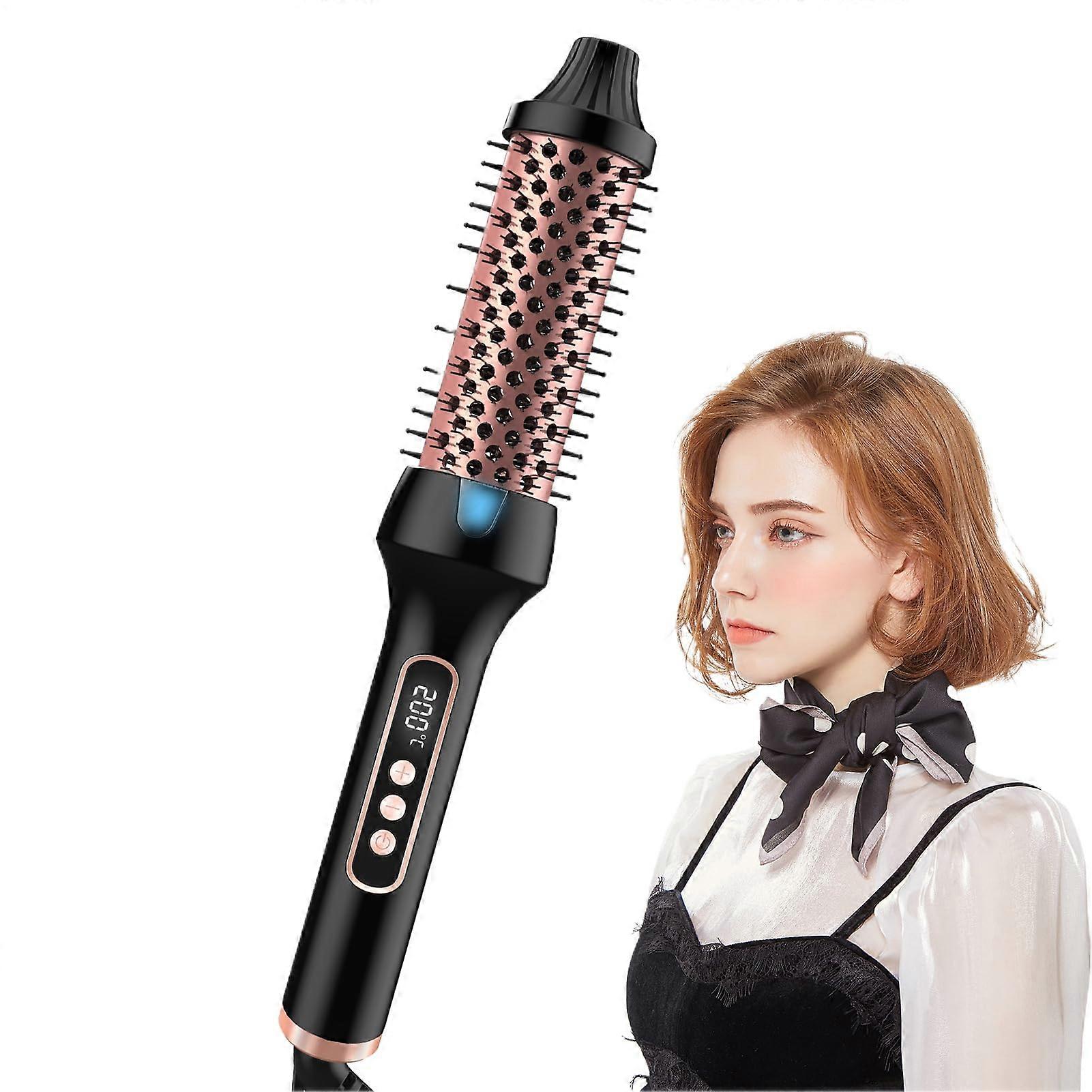 Hot Air Brush with Adjustable Temperature, Quick Heating Ionic Hair Curling Brush for Styling