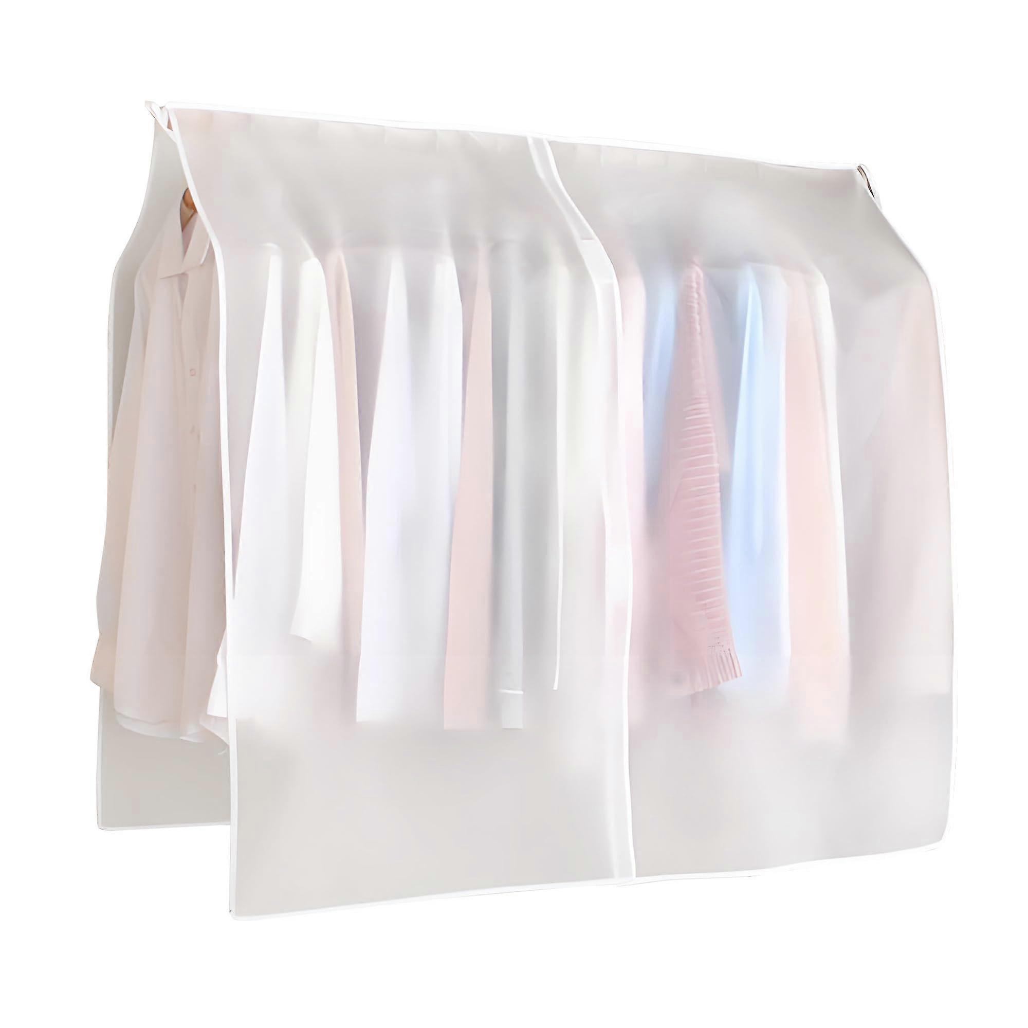 XXLarge Dustproof Garment Rack Cover with Clear Frosted Visibility and Adjustable Drawstring Closure