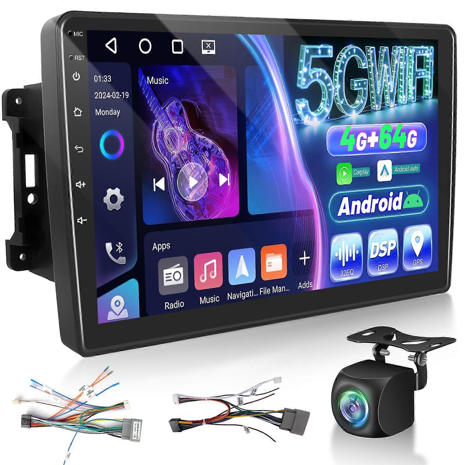 Car Stereo with CarPlay and Android Auto for Jeep Wrangler JK 20072018, 10' Touchscreen, 4GB+64GB