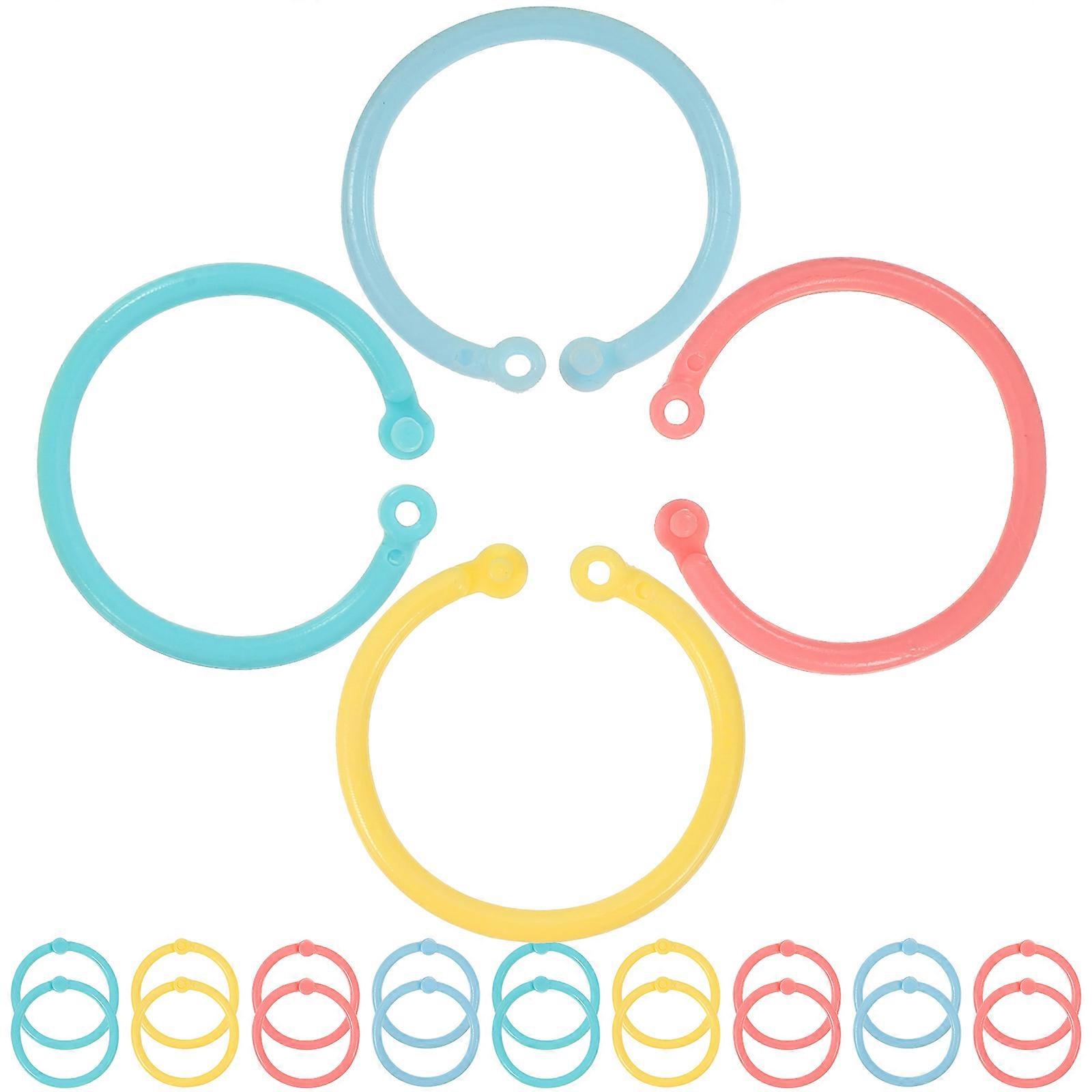Colored Plastic Binder Rings for Loose Leaf 80Pcs Single Rings Set