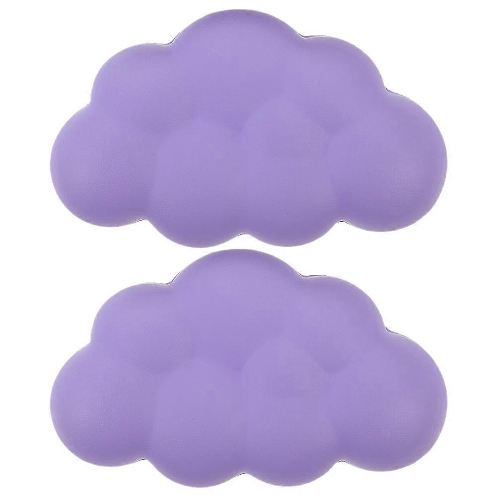 Keyboard Wrist Rest Cloud Shape for Comfortable Support 2Pcs Purple Set