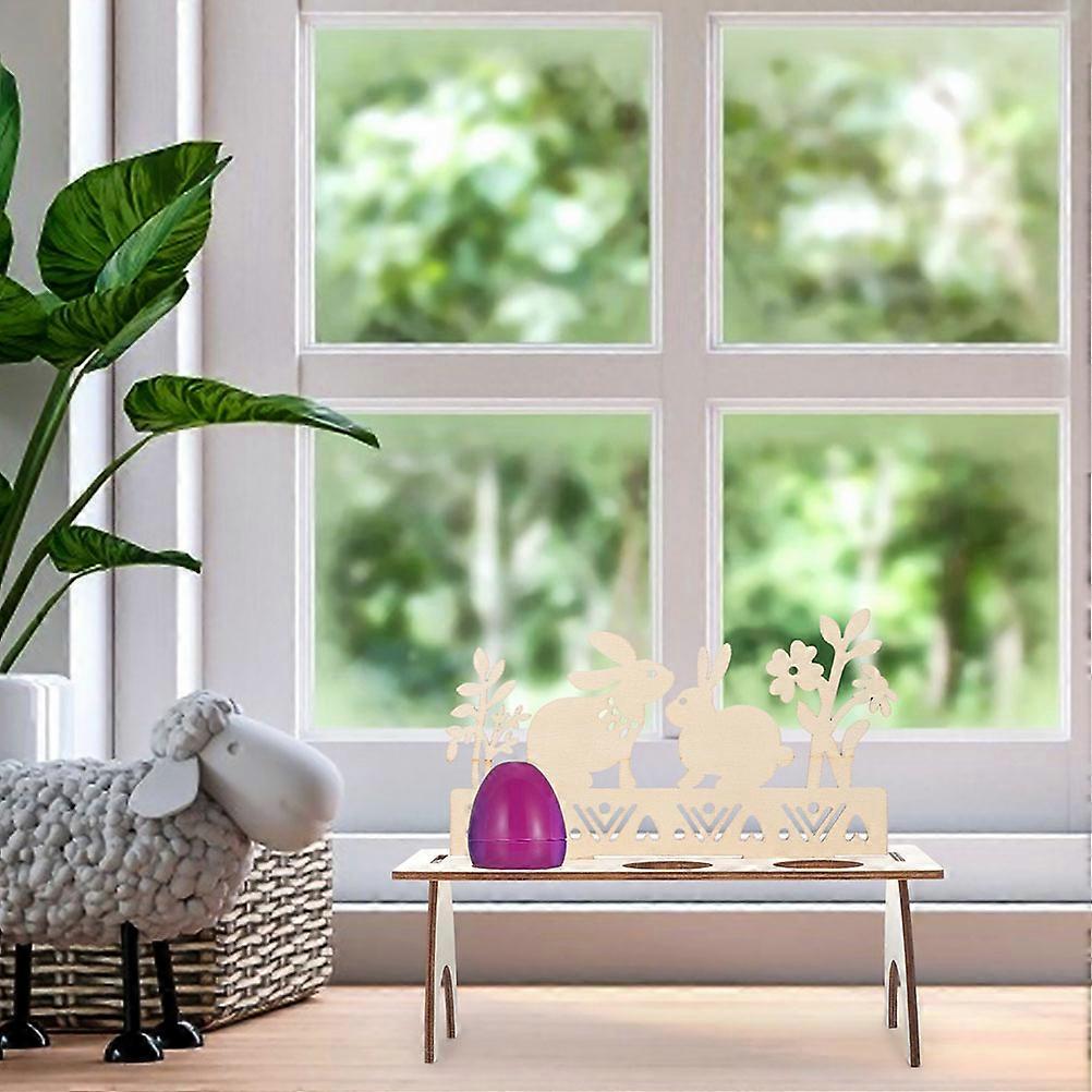 Wooden Egg Holder for Storage Easter Bunny Decoration Tabletop Use