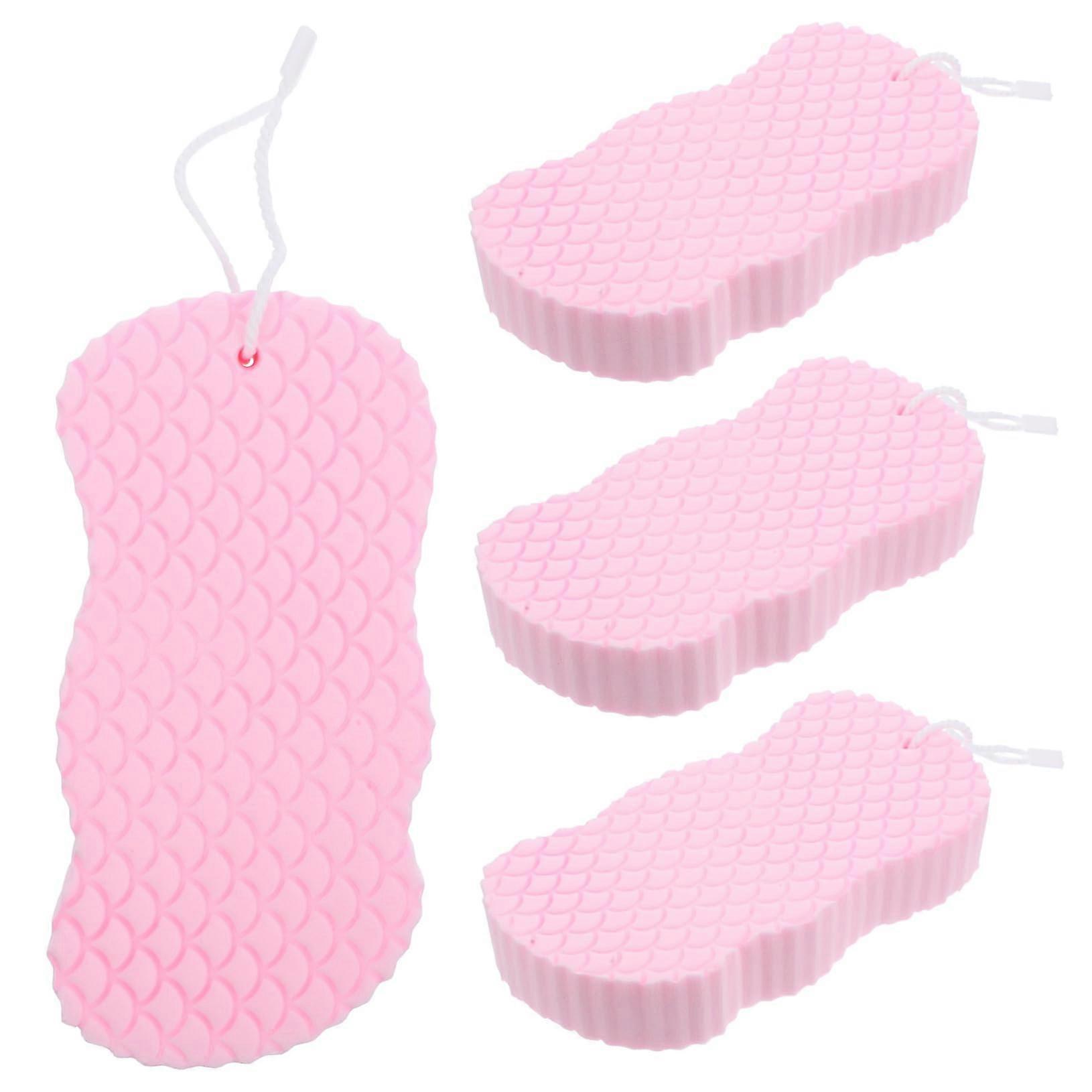 4pcs DoubleSided Bath Sponge for Exfoliating and Soft Body Scrubber for Sensitive Skin
