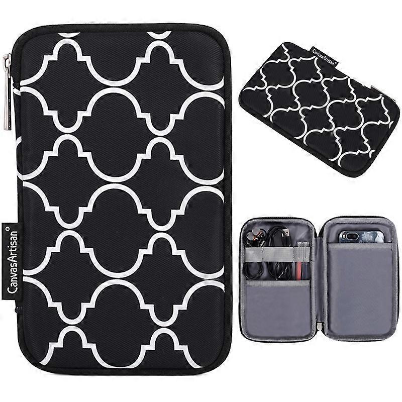CANVASARTISAN H39-S21 Polyester Grid Texture Printed Electronics Digital Accessories Storage Bag Pou