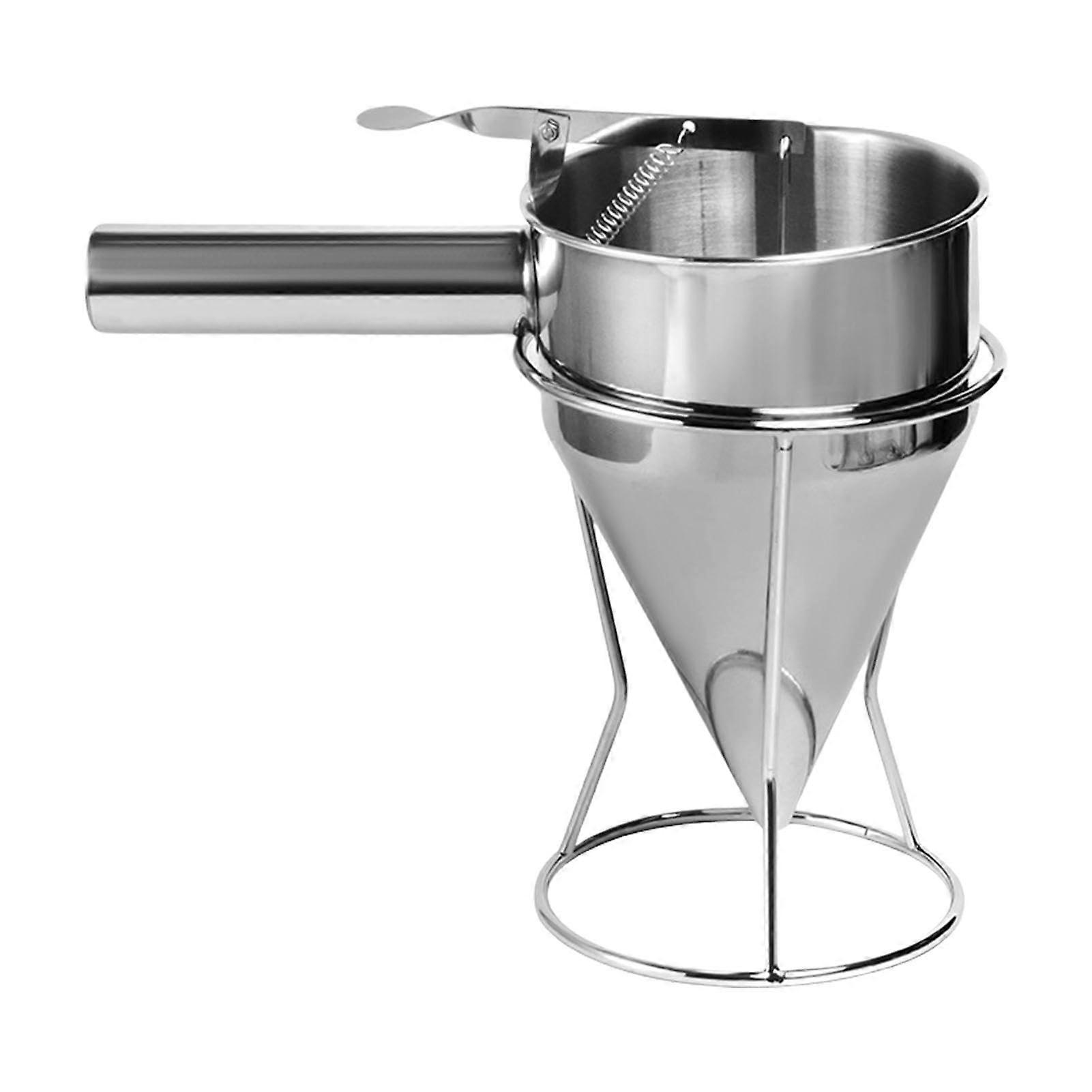 Stainless Steel Pancake Batter Dispenser 1200ml with Handle, Large Capacity Baking Tool