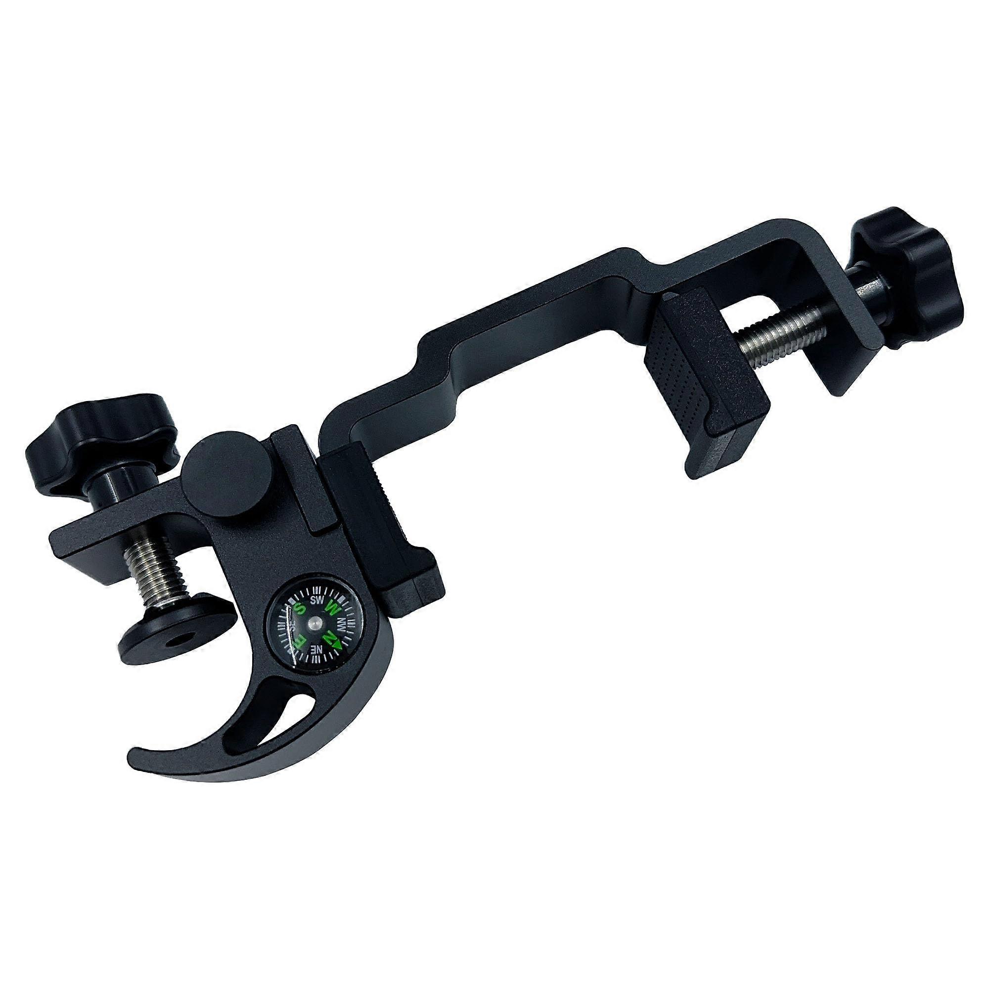 Universal Data Collector Bracket with Quick Release Prism Pole Clamp and Builtin Compass