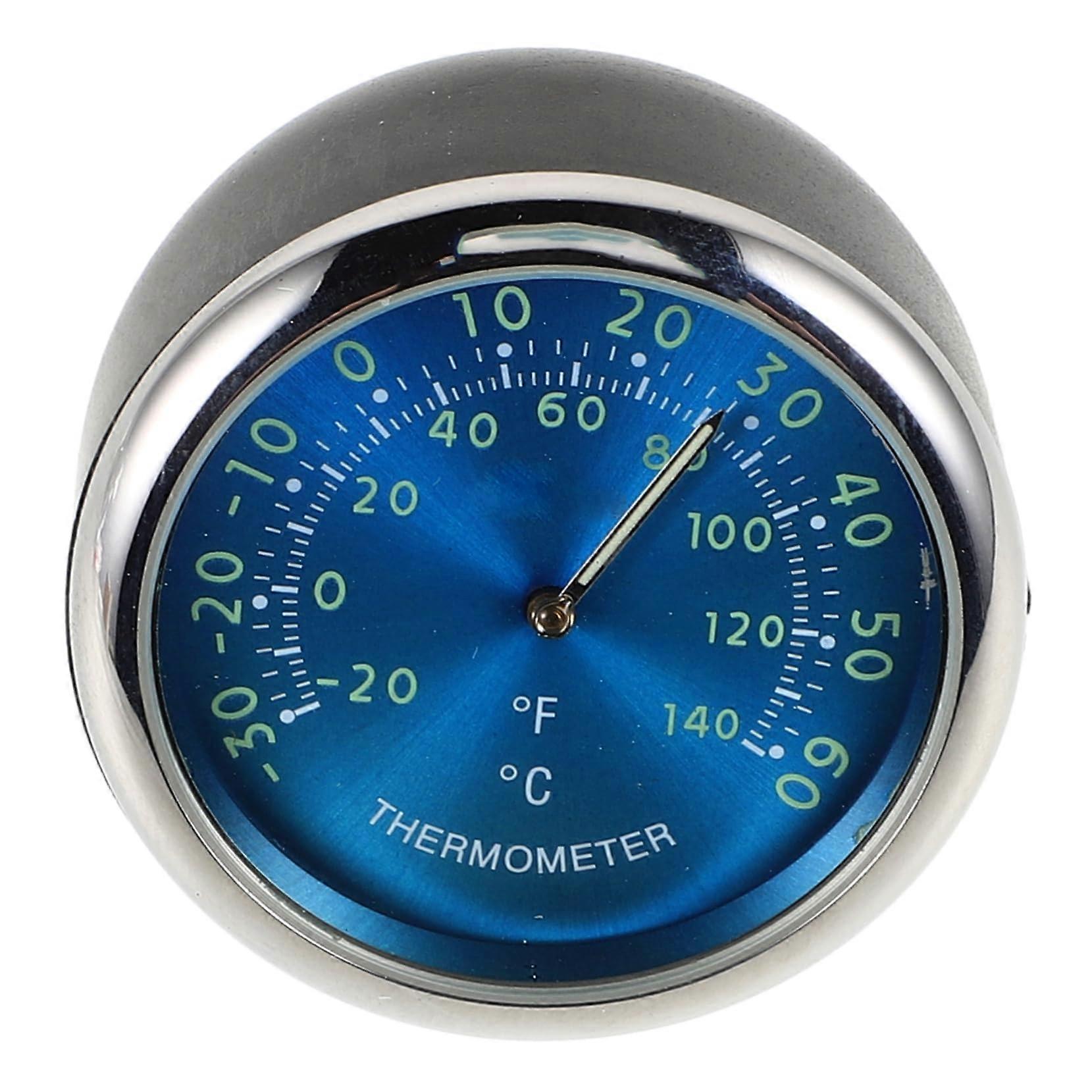 Car Dashboard Thermometer and Digital Clock with Blue LED, RealTime Temp Display, Night Glow Readability
