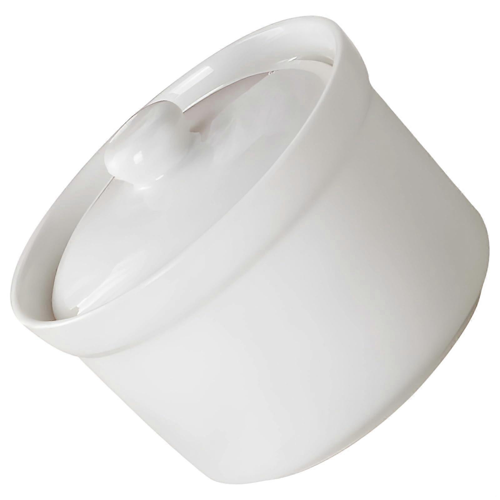Ceramic Casserole Dish with MoistureLocking Lid, Microwave Safe White Soup Bowl 560ml