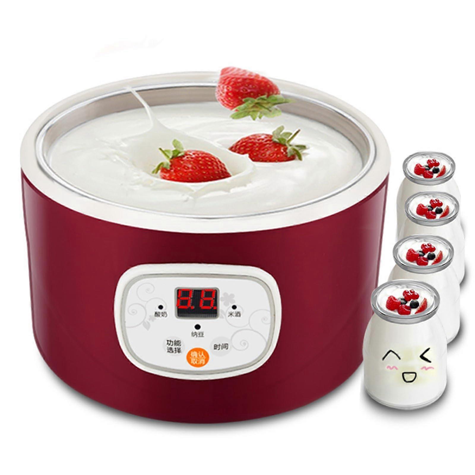 Electric Yogurt Maker with Stainless Steel Container, 1L MultiFunction Fermentation and Timer