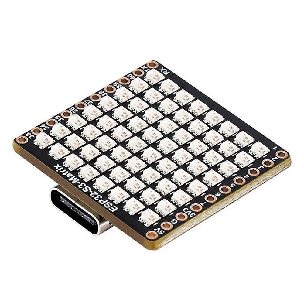 ESP32S3 Development Board with WiFi Bluetooth LE, 8x8 RGB LED Matrix, USB TypeC Connection