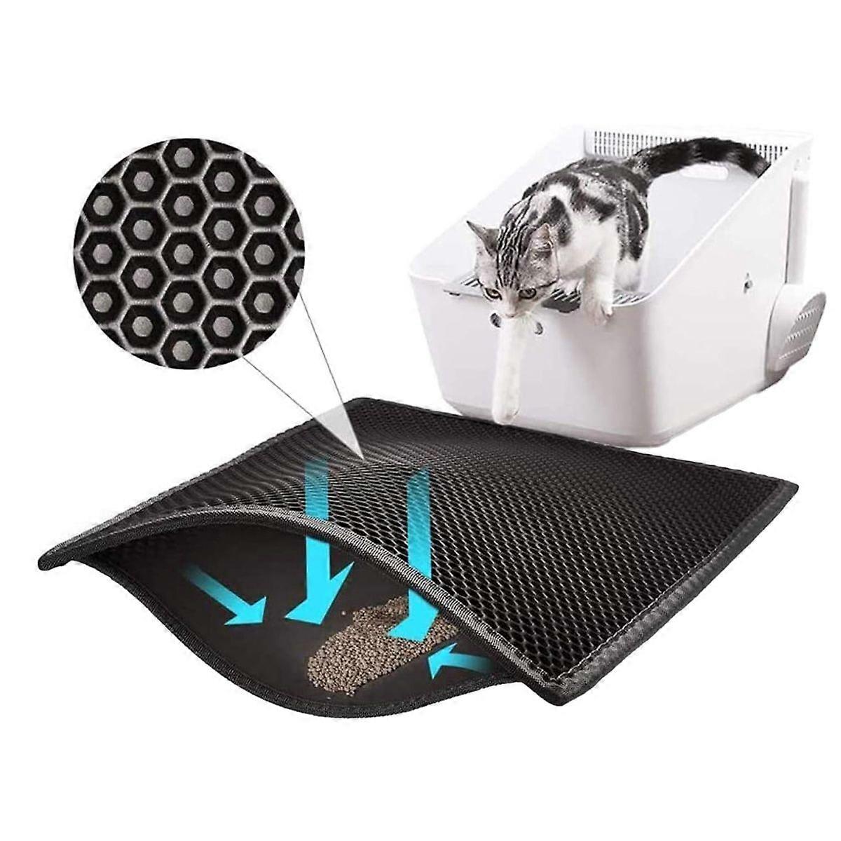 Cat Litter Mat Size: Double-Layer Honeycomb Design, 30.5*30.5cm