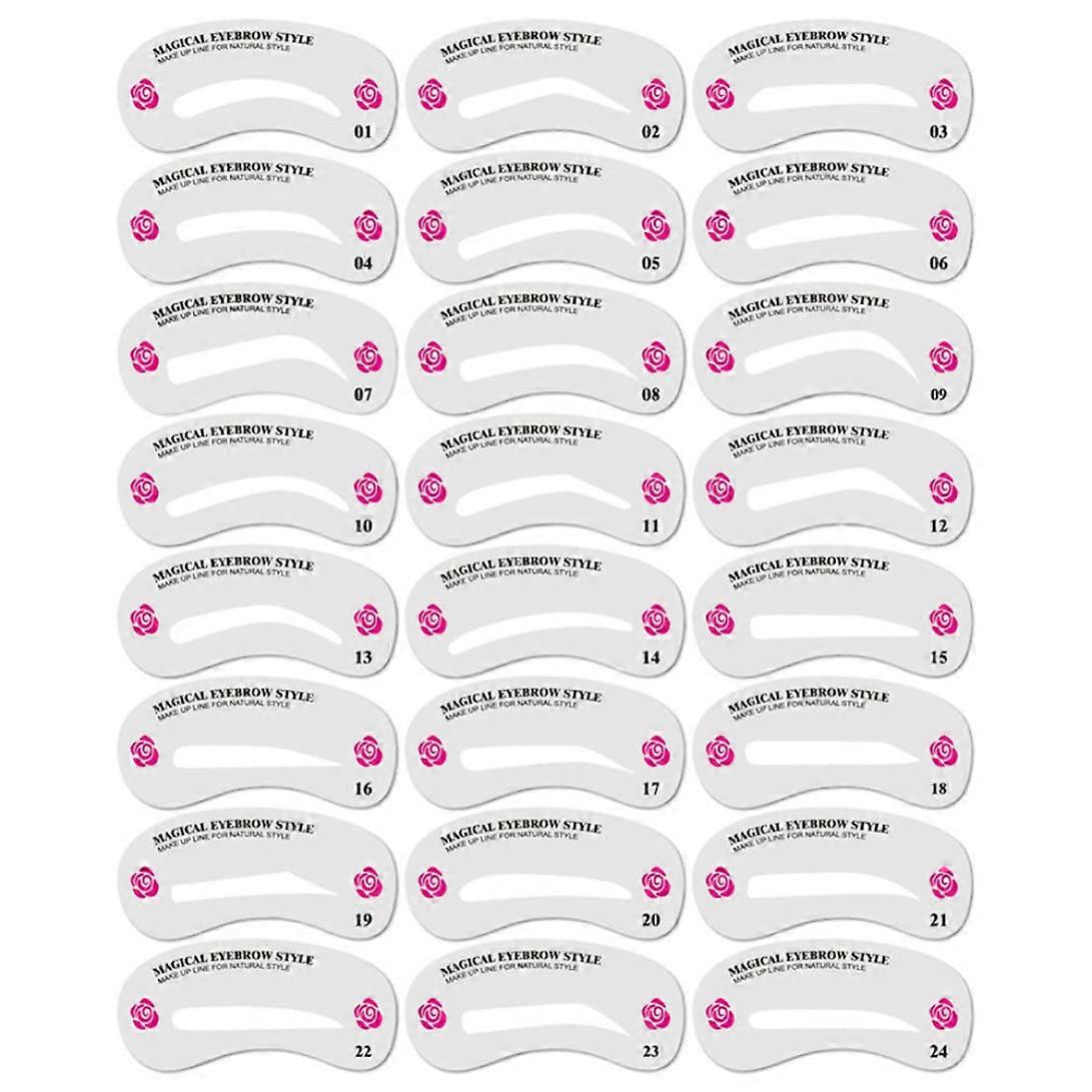 Eyebrow Stencil Kit 24PCS Reusable PVC Brow Shaping Template Set for Symmetrical Makeup