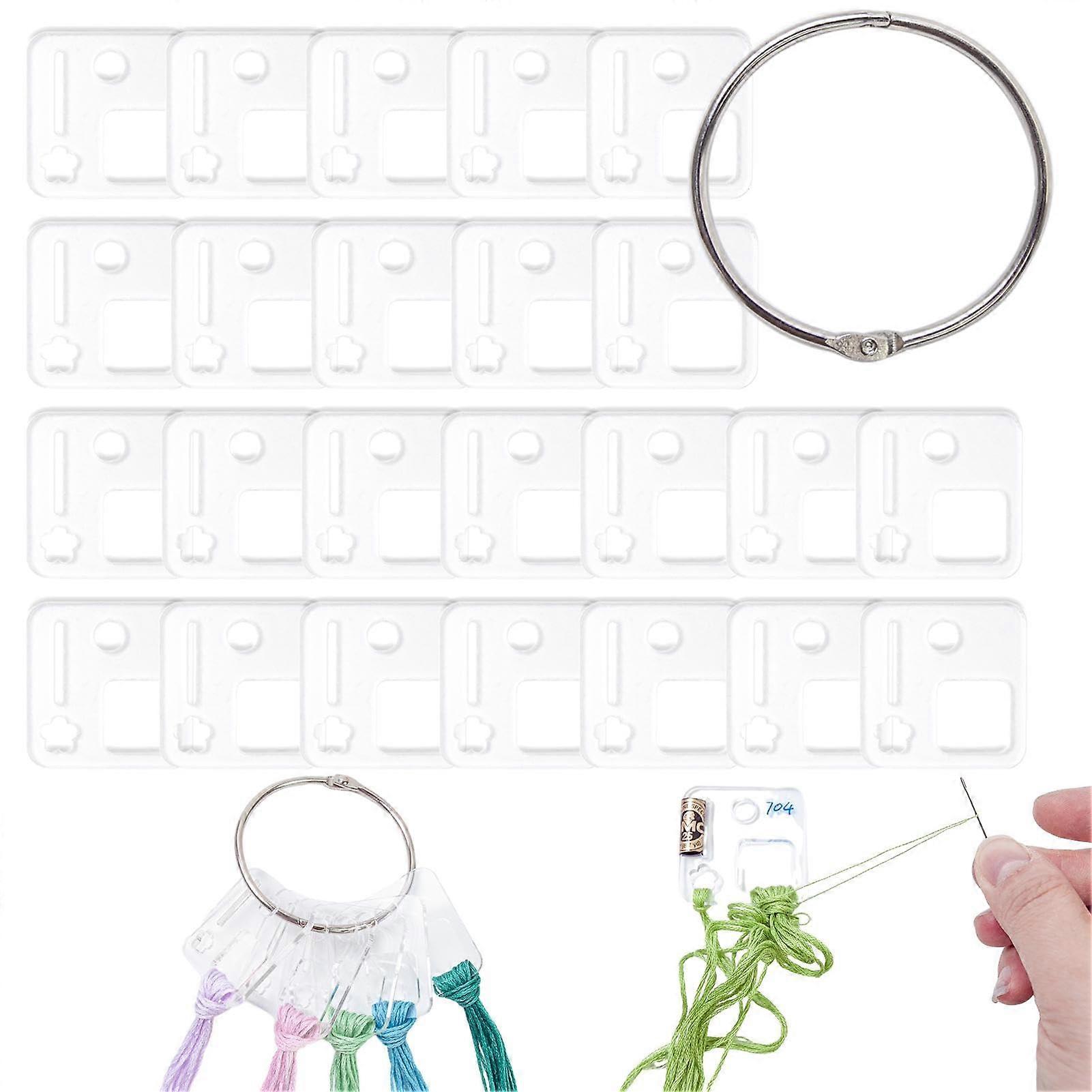 Embroidery Floss Organizer Clear Acrylic Floss Drops with Ring Tangle Cross Stitch Thread Holder