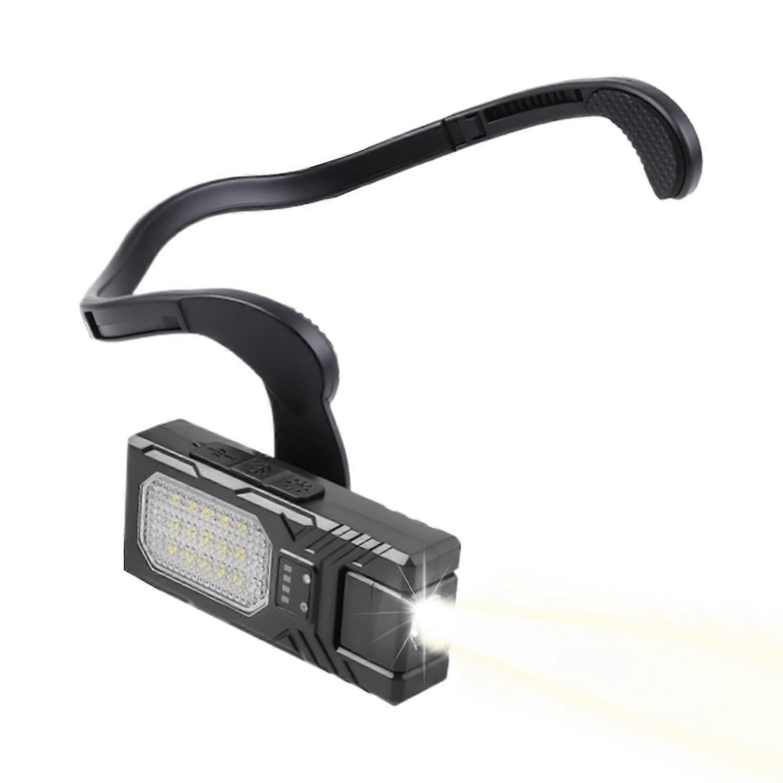 LED Headlamp EarWorn Ergonomic Design with Triple Light Source, USB Rechargeable for Camping