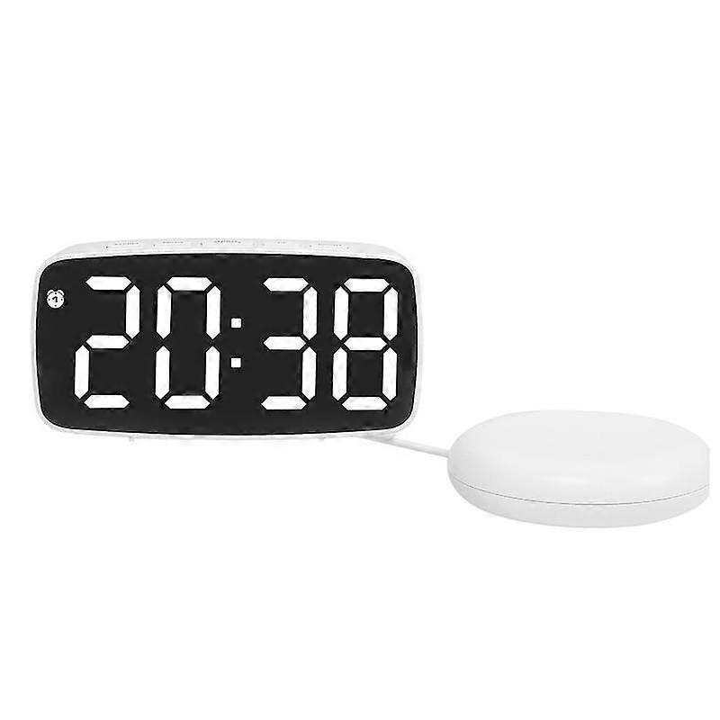 LED Electronic Alarm Clock, Color: White Shell White Light