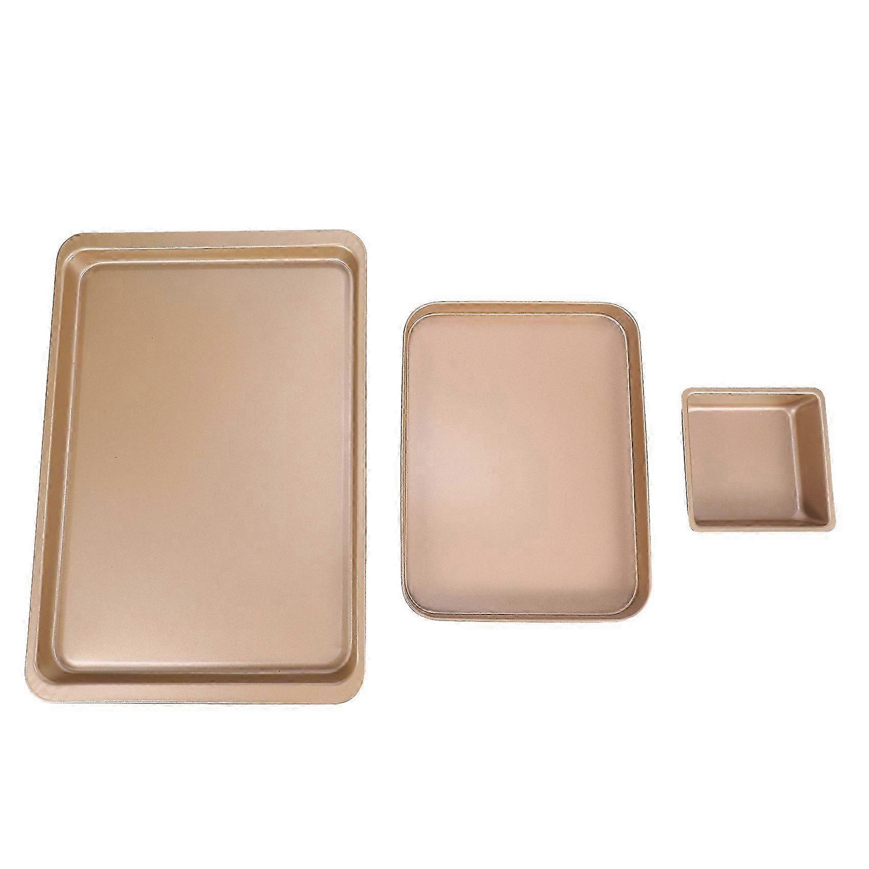 Baking Tray Set, Nonstick Cookie Pan Set Professional Baking Sheet, Bakeware Rectangular Cake Pan f
