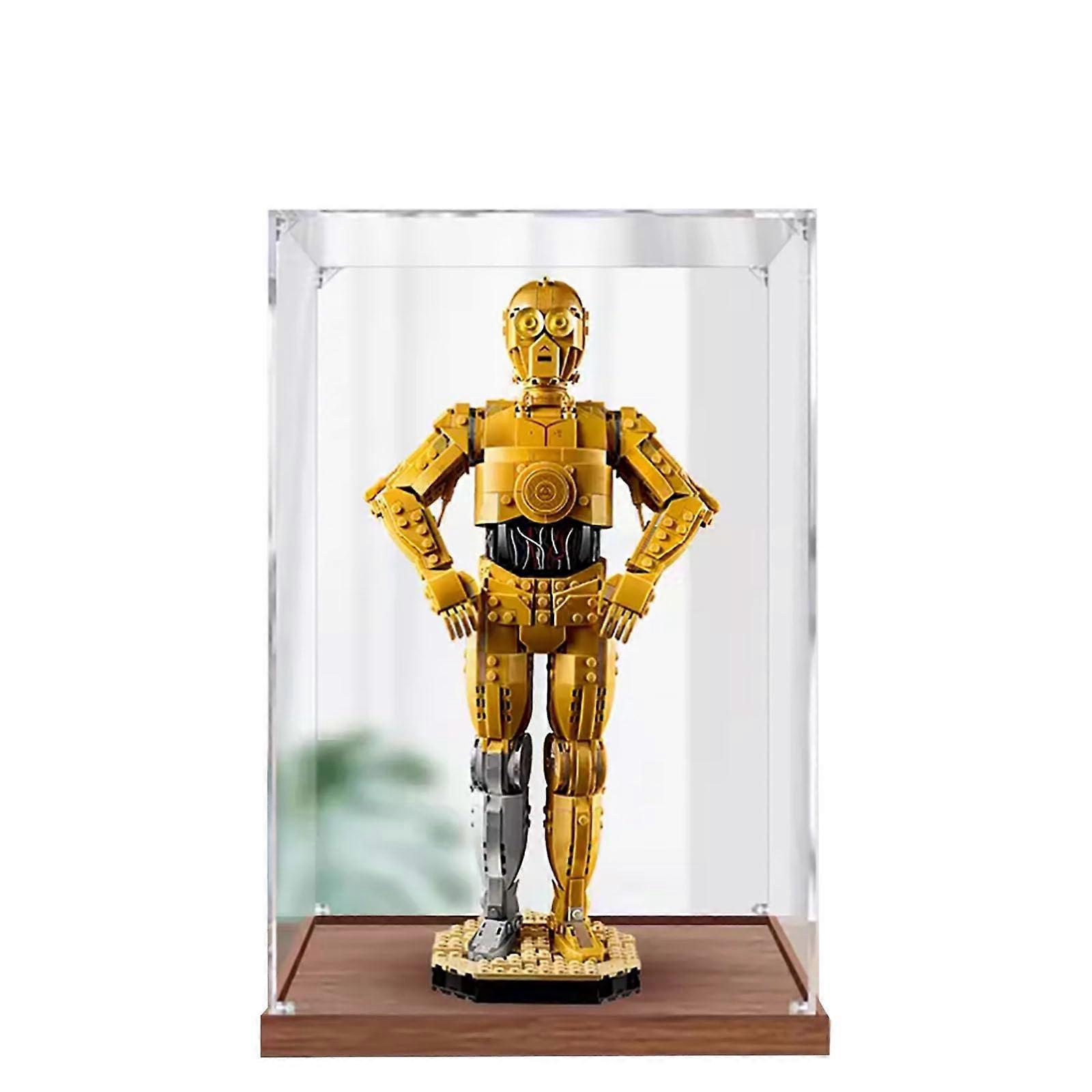 Acrylic Display Case Dustproof Clear Protective Storage Box for  75398 C3PO Model