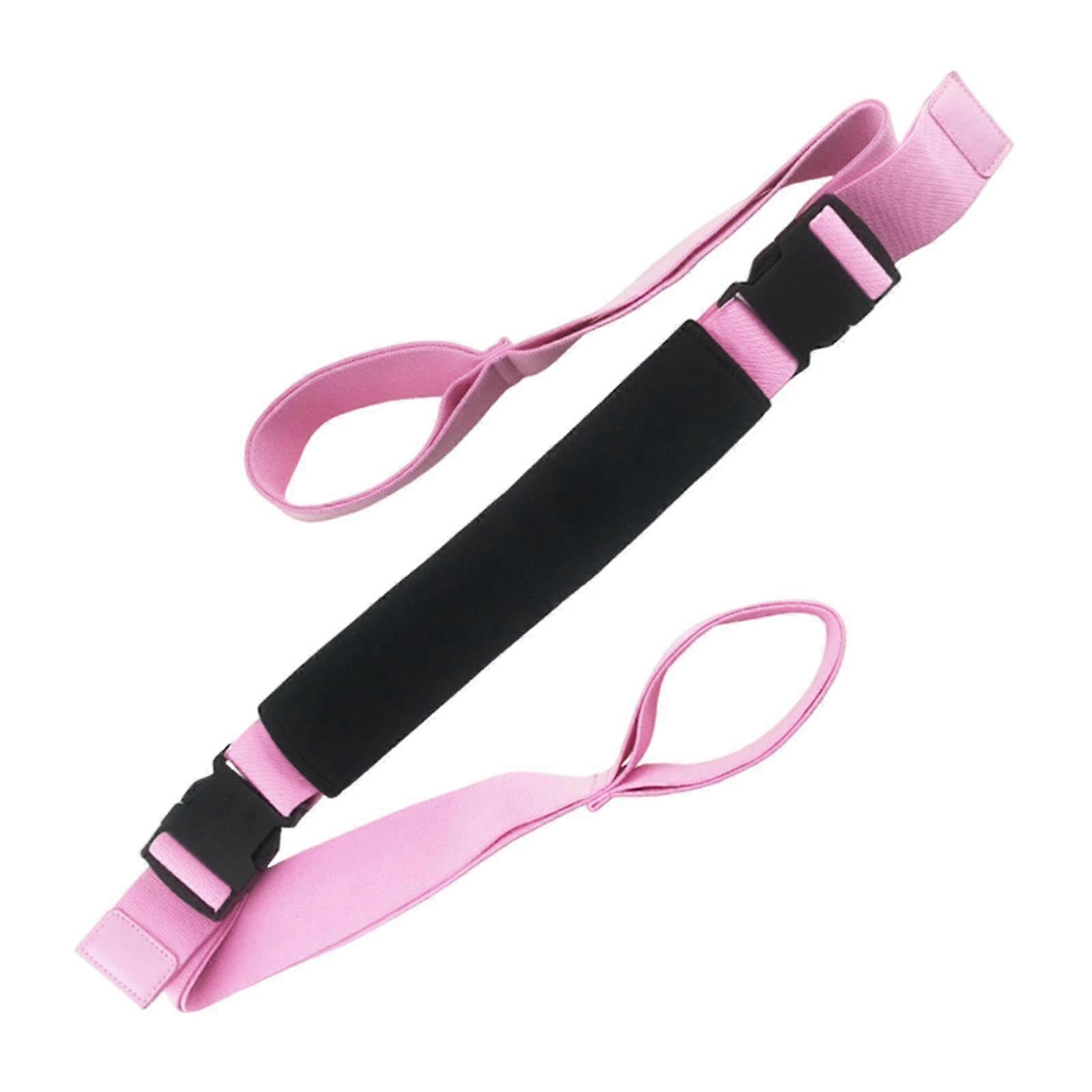 Stretching Strap Pink Adjustable Elastic Yoga Stretch Band for Dance Pilates and Flexibility Training
