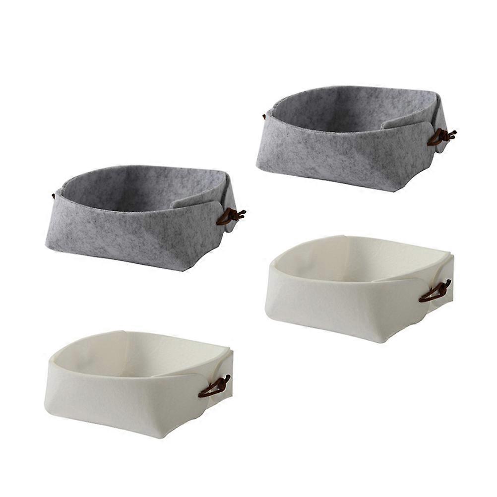 Desktop Container Felt Storage Box for Jewelry Sundries 4Pcs